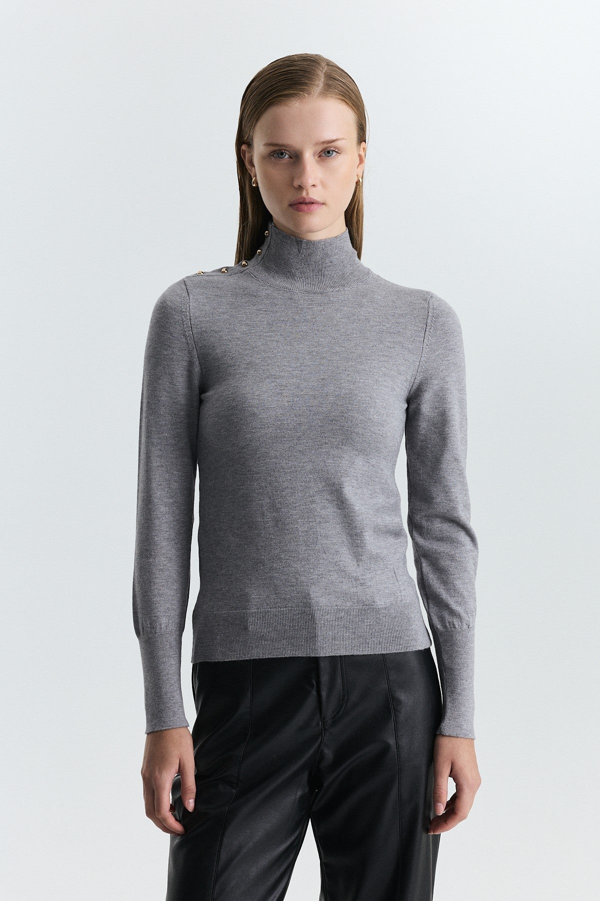 Button-Up Knit Sweater