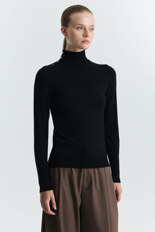 Button-Up Knit Sweater