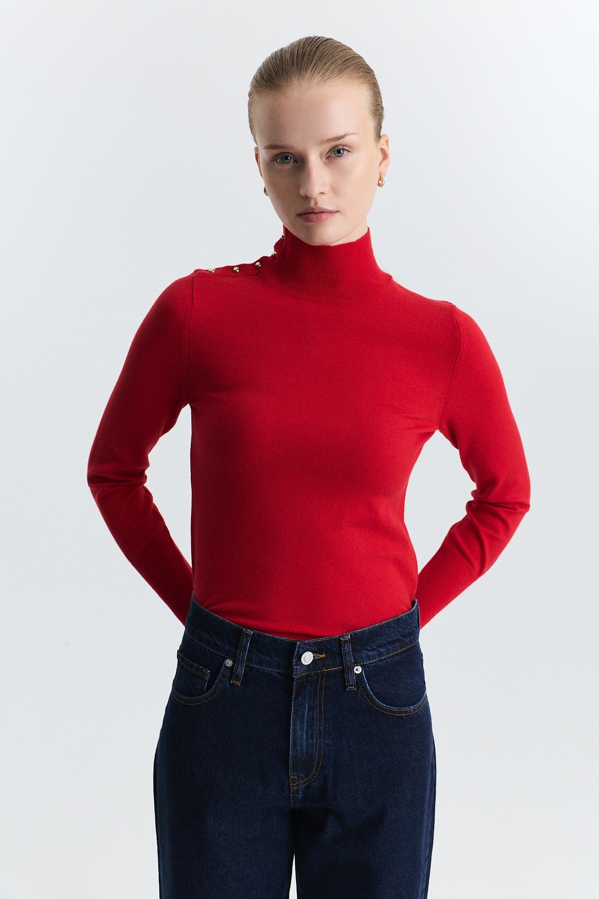 Button-Up Knit Sweater