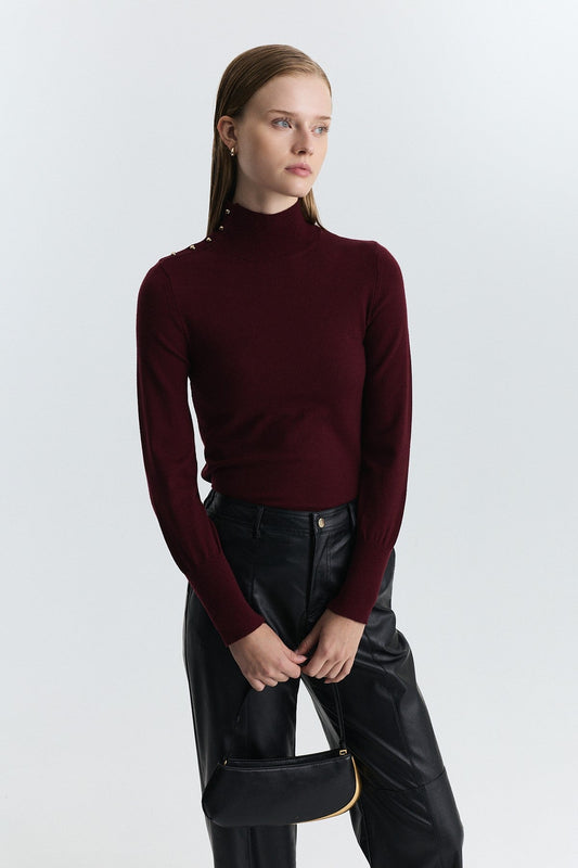 Button-Up Knit Sweater