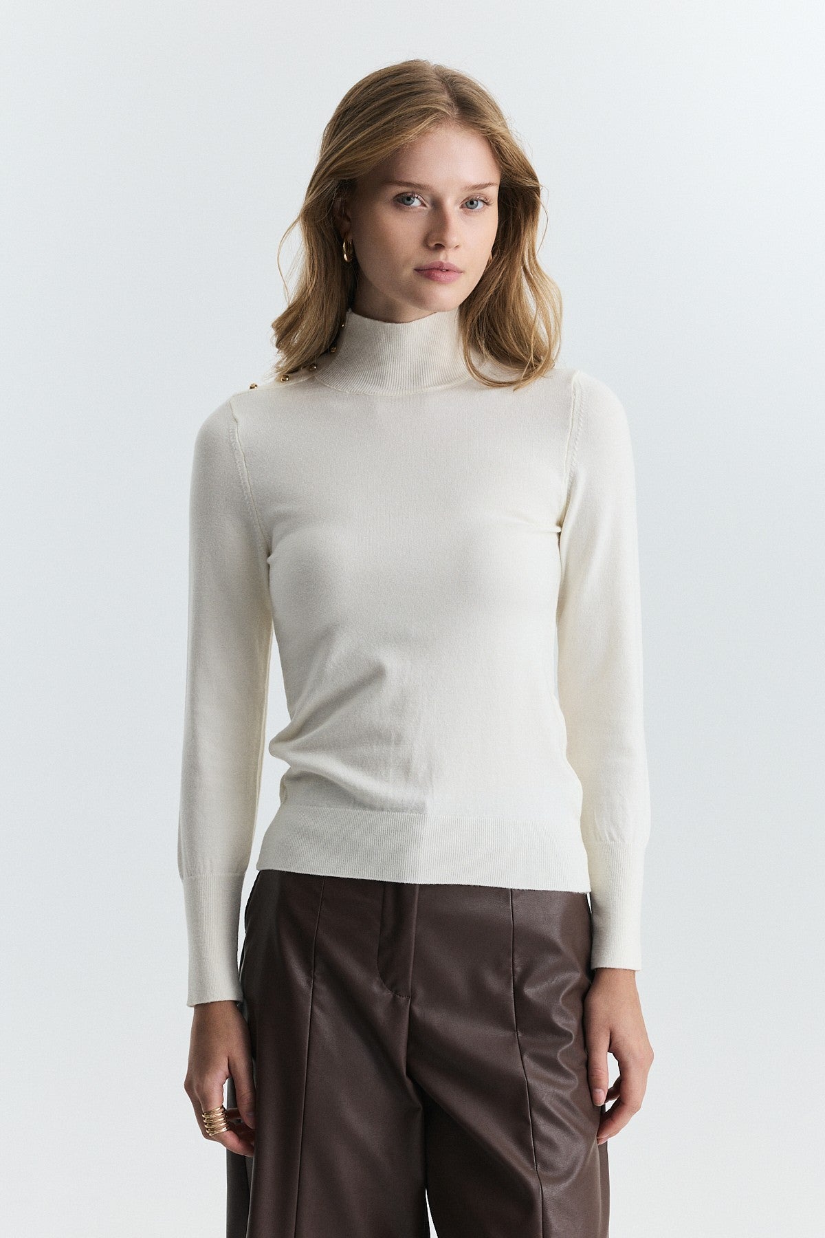 Button-Up Knit Sweater