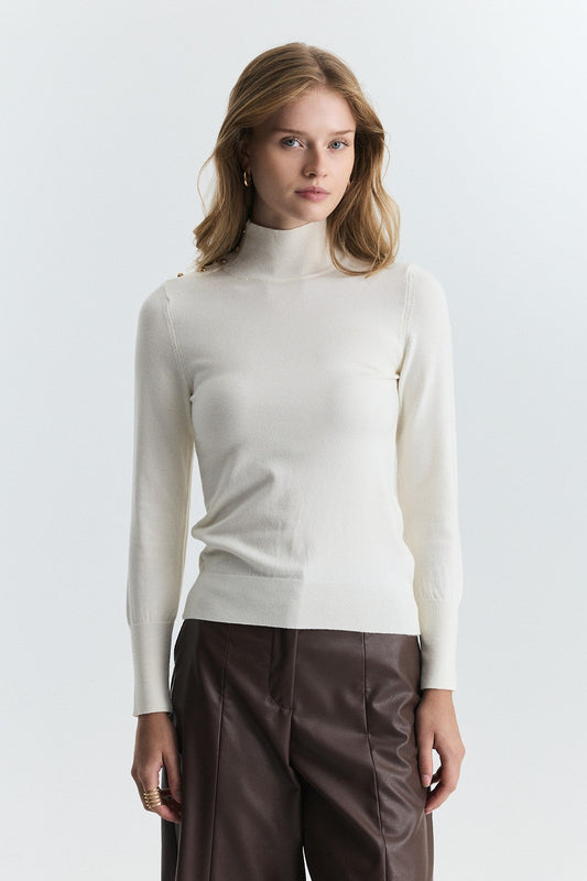 Button-Up Knit Sweater