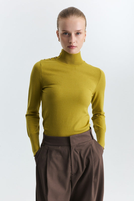 Button-Up Knit Sweater