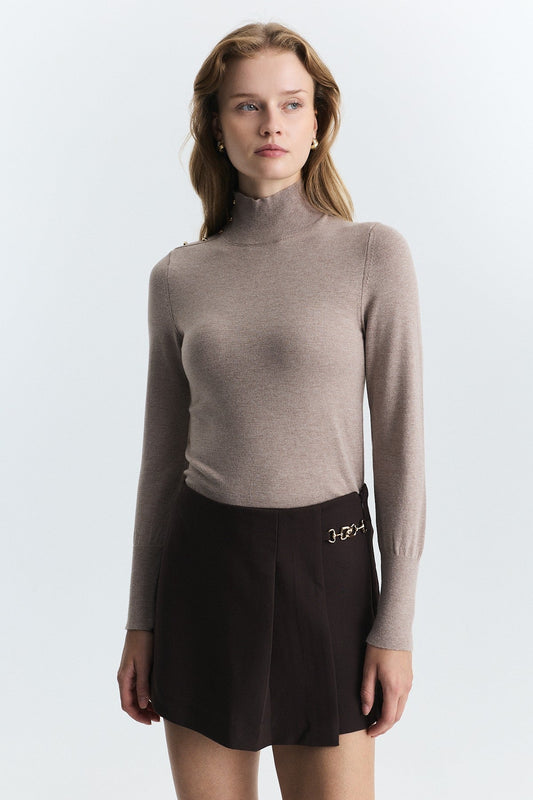Button-Up Knit Sweater