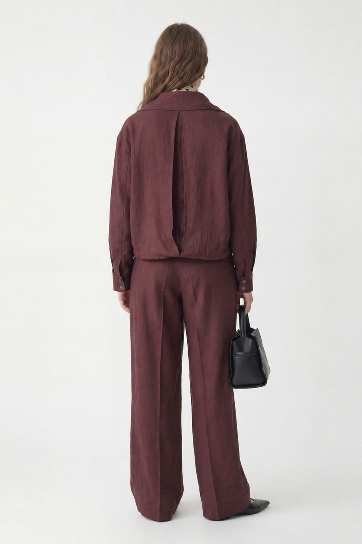 Antioch Linen-Blend Stand-Up Collar Bomber Jacket