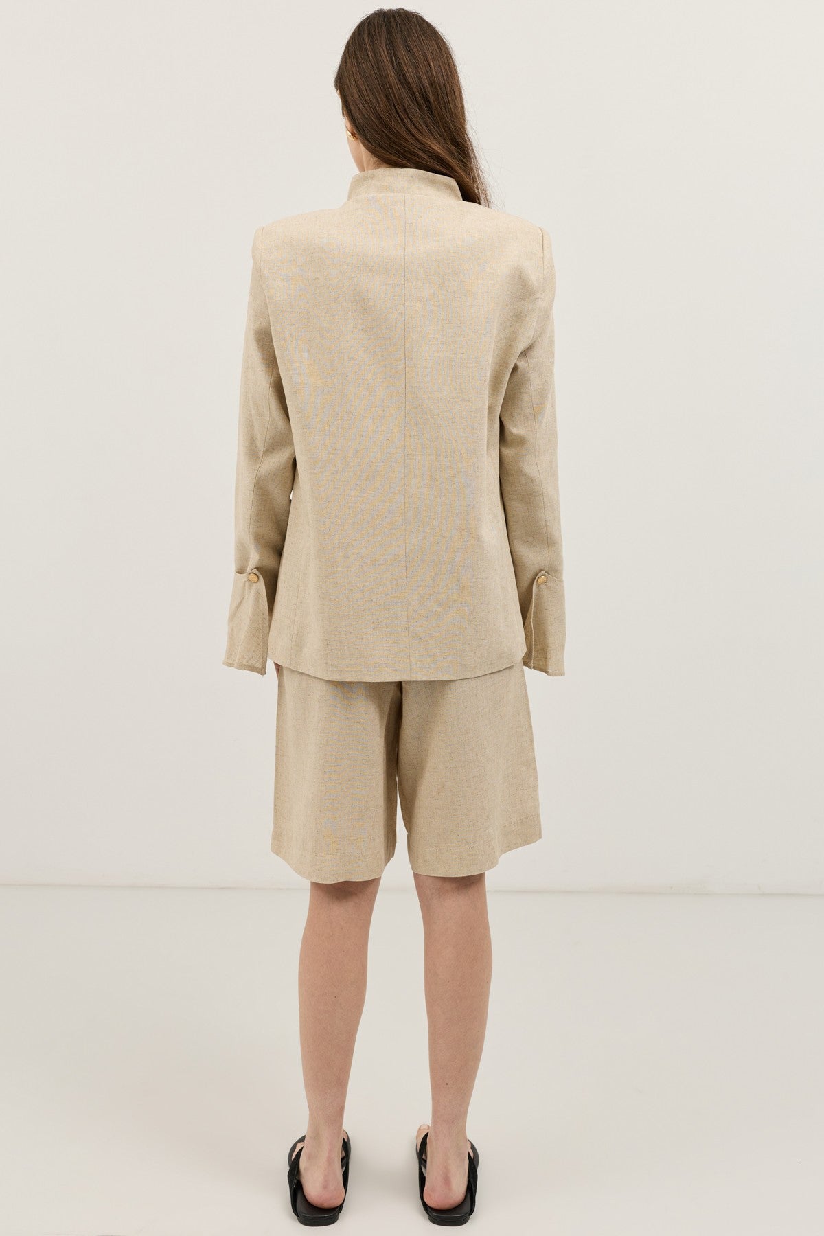 Women's Blazer Jacket with Linen Blend