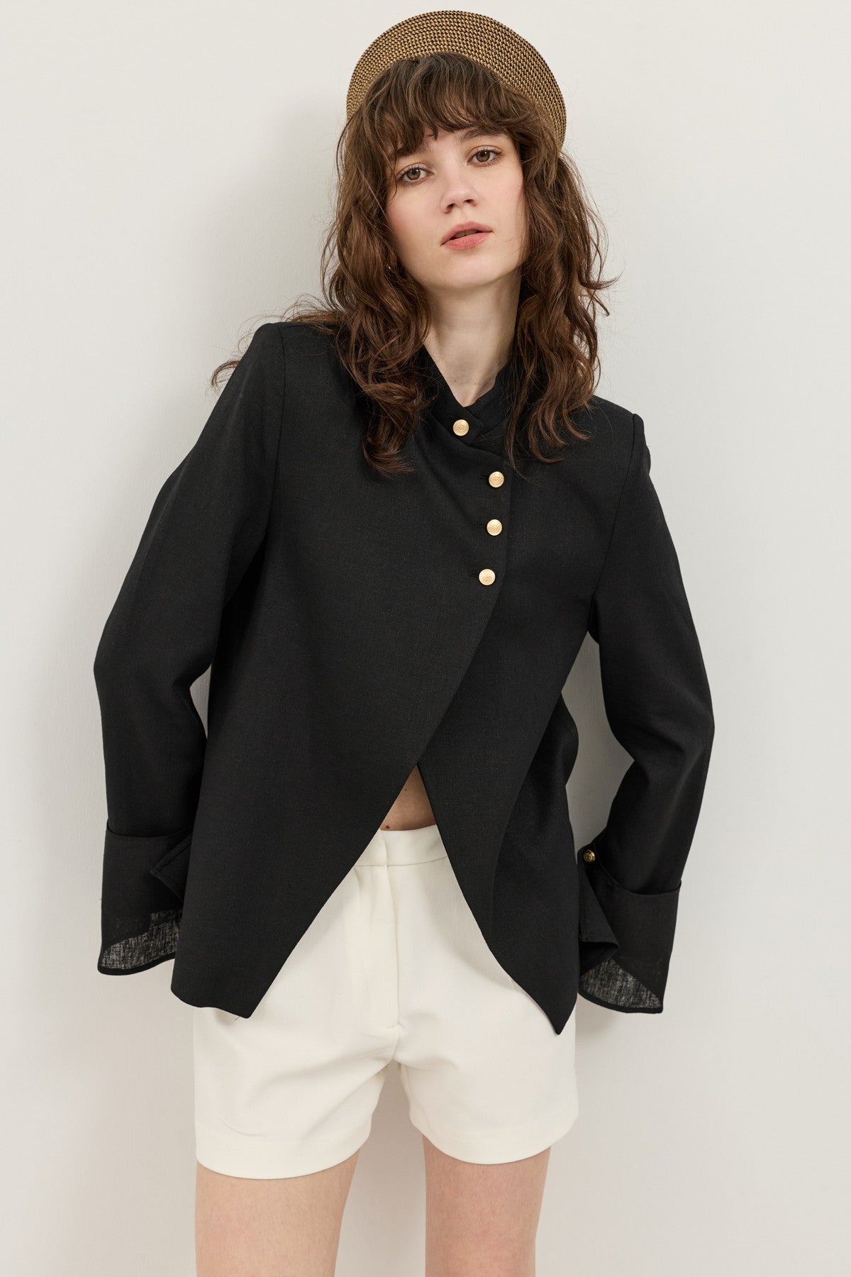 Women's Blazer Jacket with Linen Blend