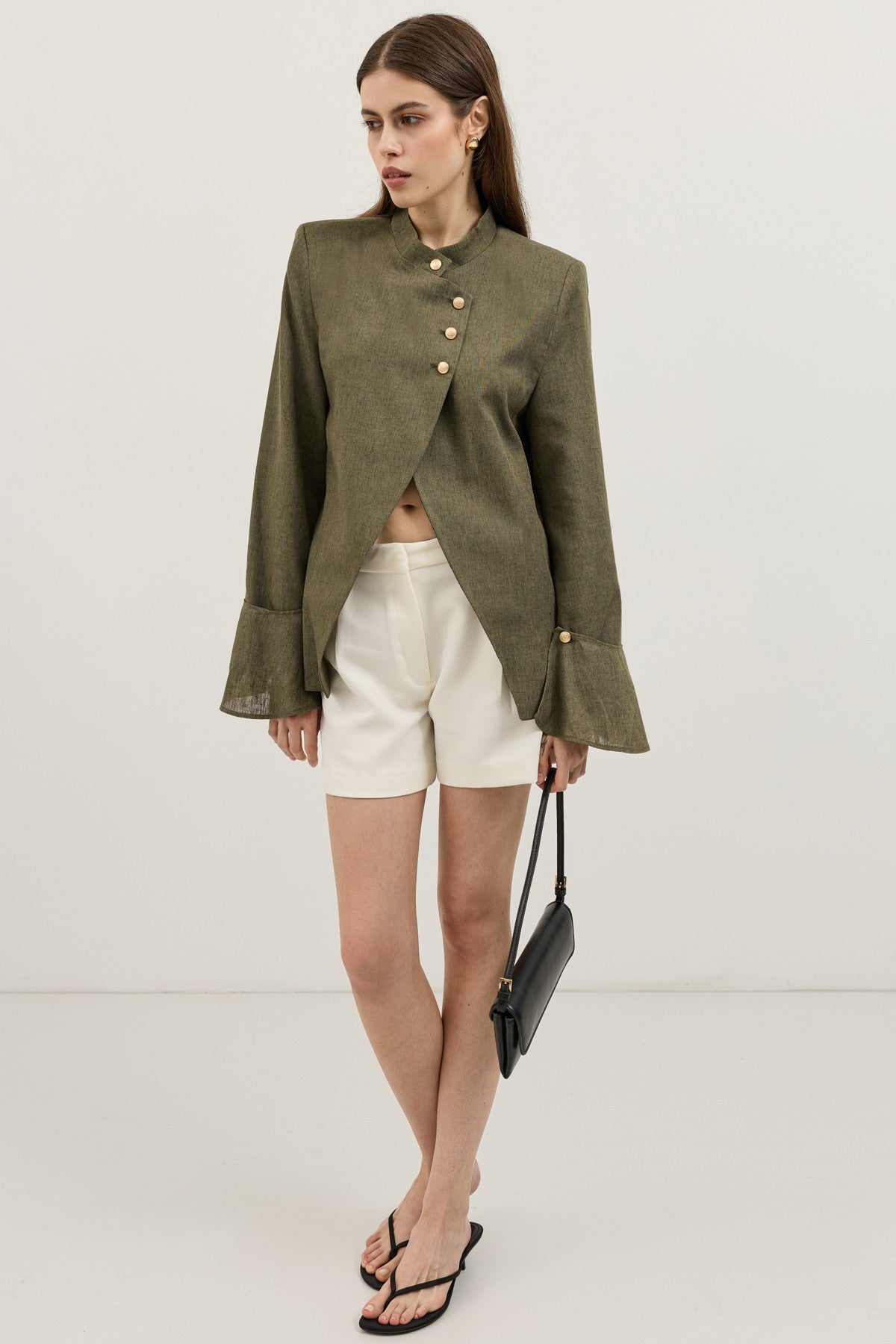 Women's Blazer Jacket with Linen Blend