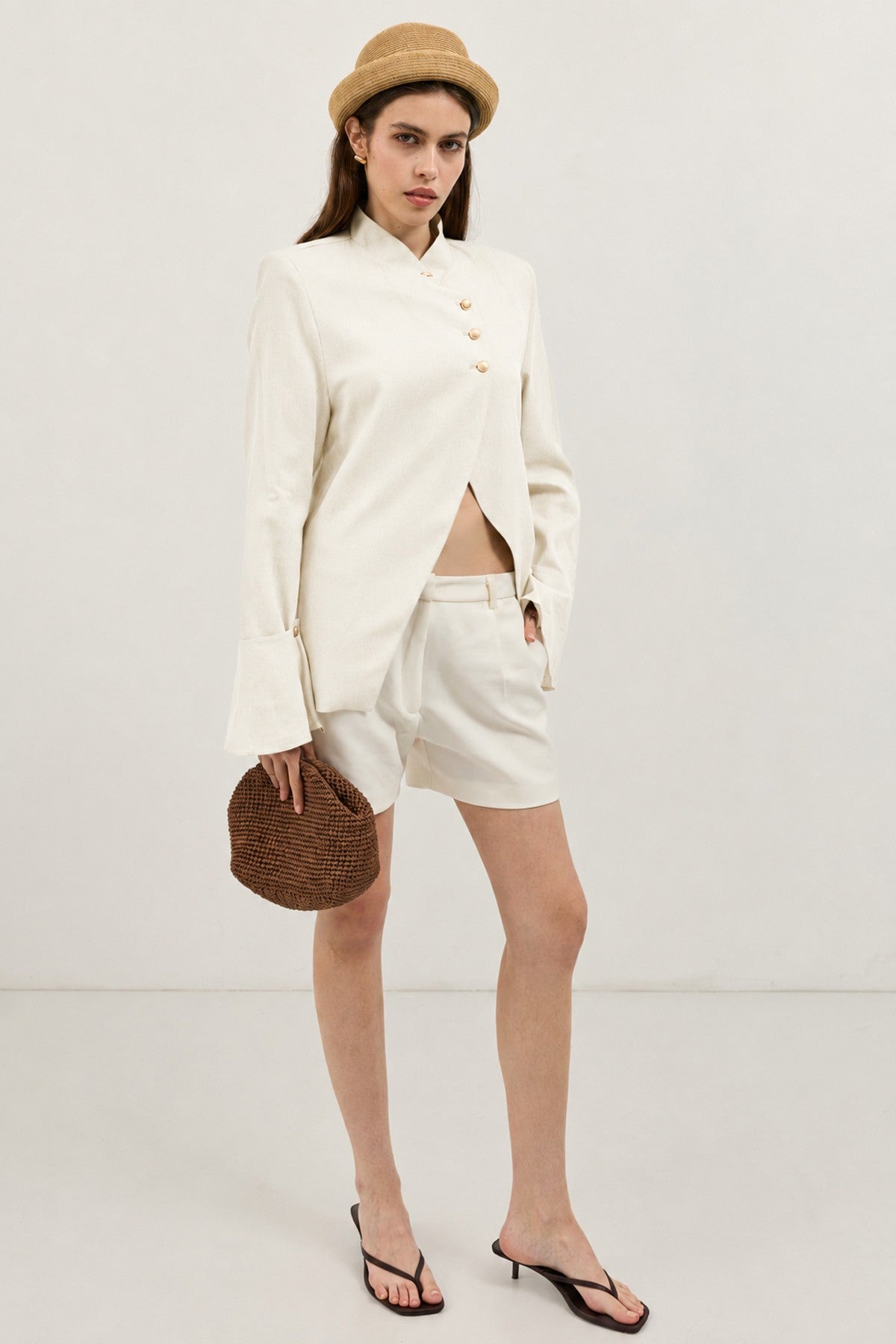 Women's Blazer Jacket with Linen Blend