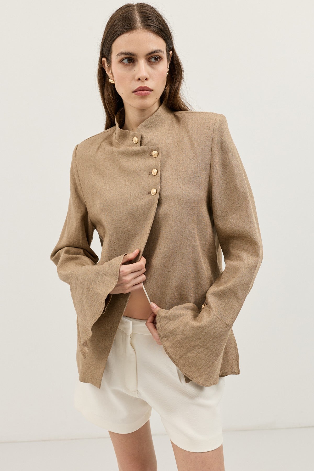 Women's Blazer Jacket with Linen Blend