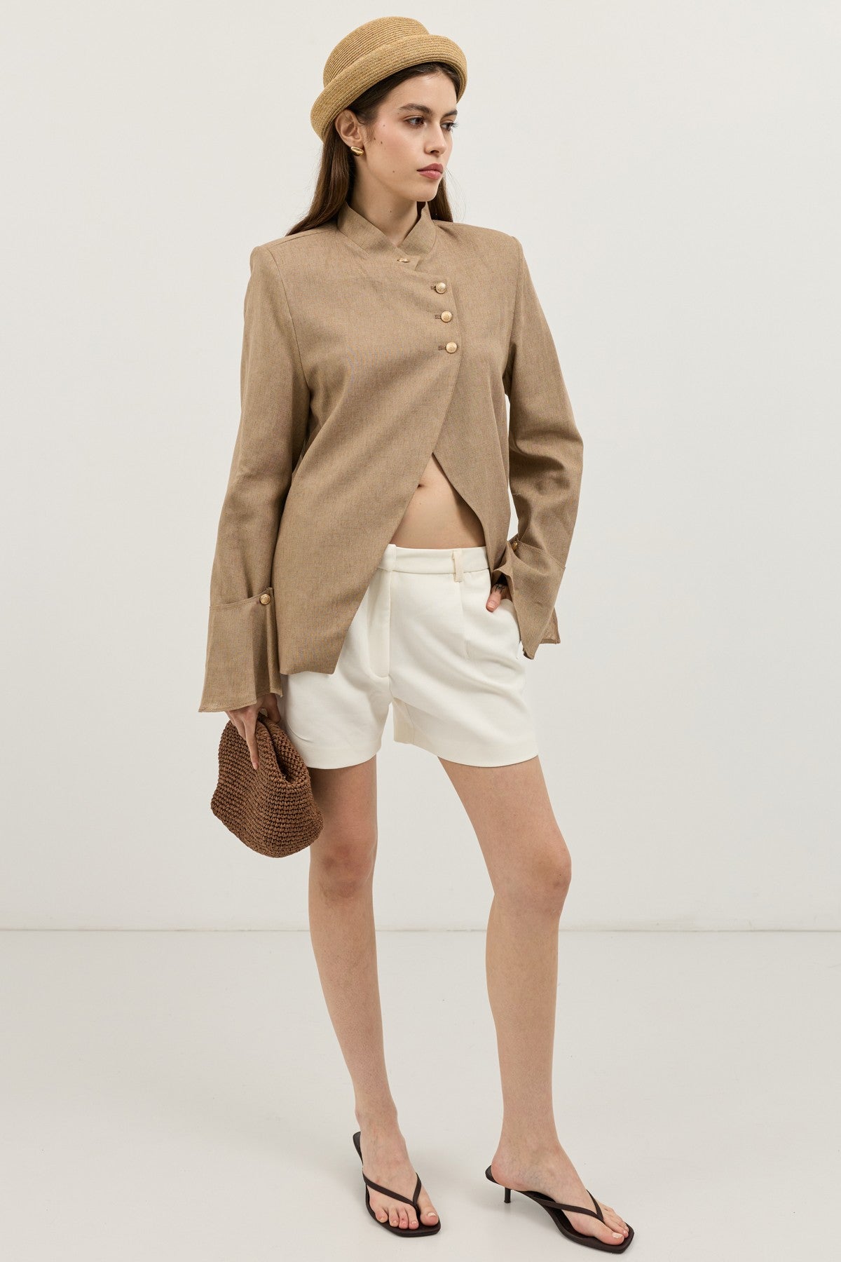 Women's Blazer Jacket with Linen Blend