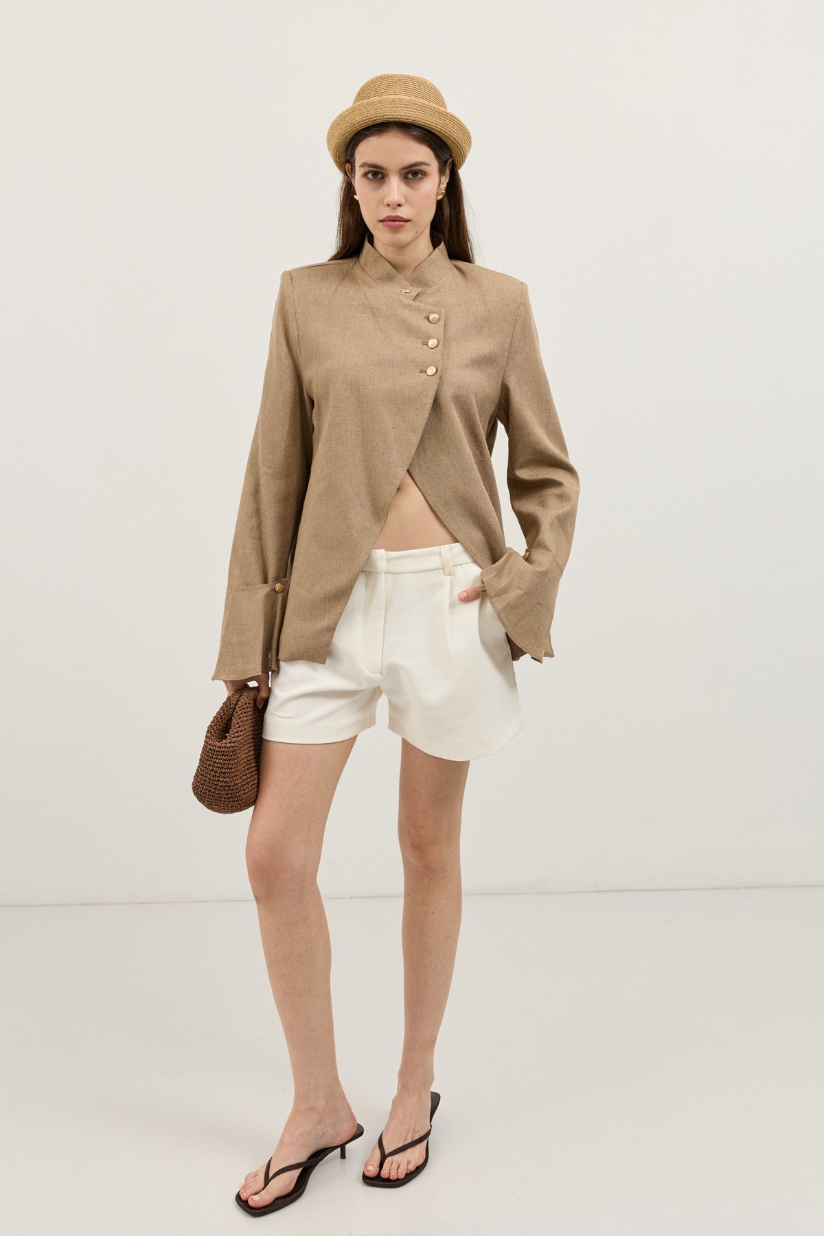 Women's Blazer Jacket with Linen Blend