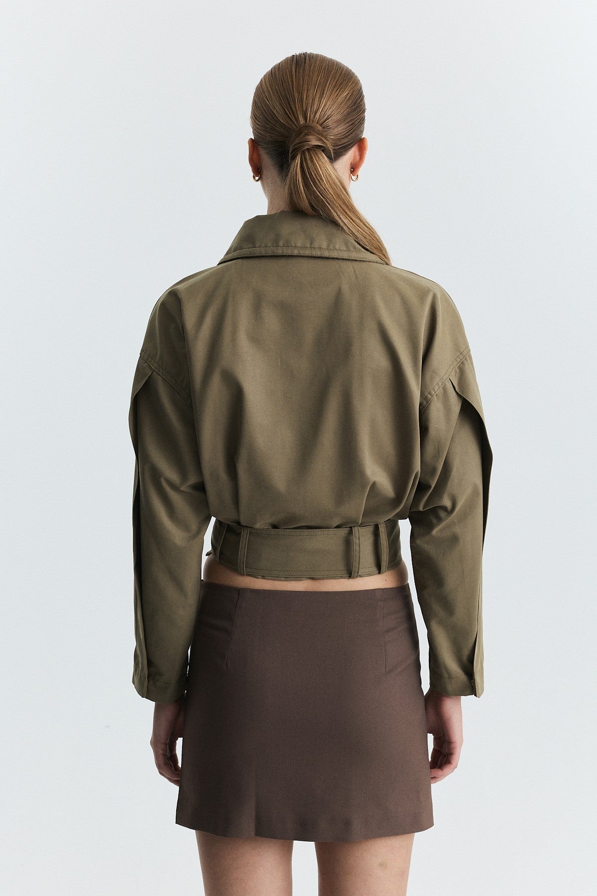 Short Trench Coat with a Belt