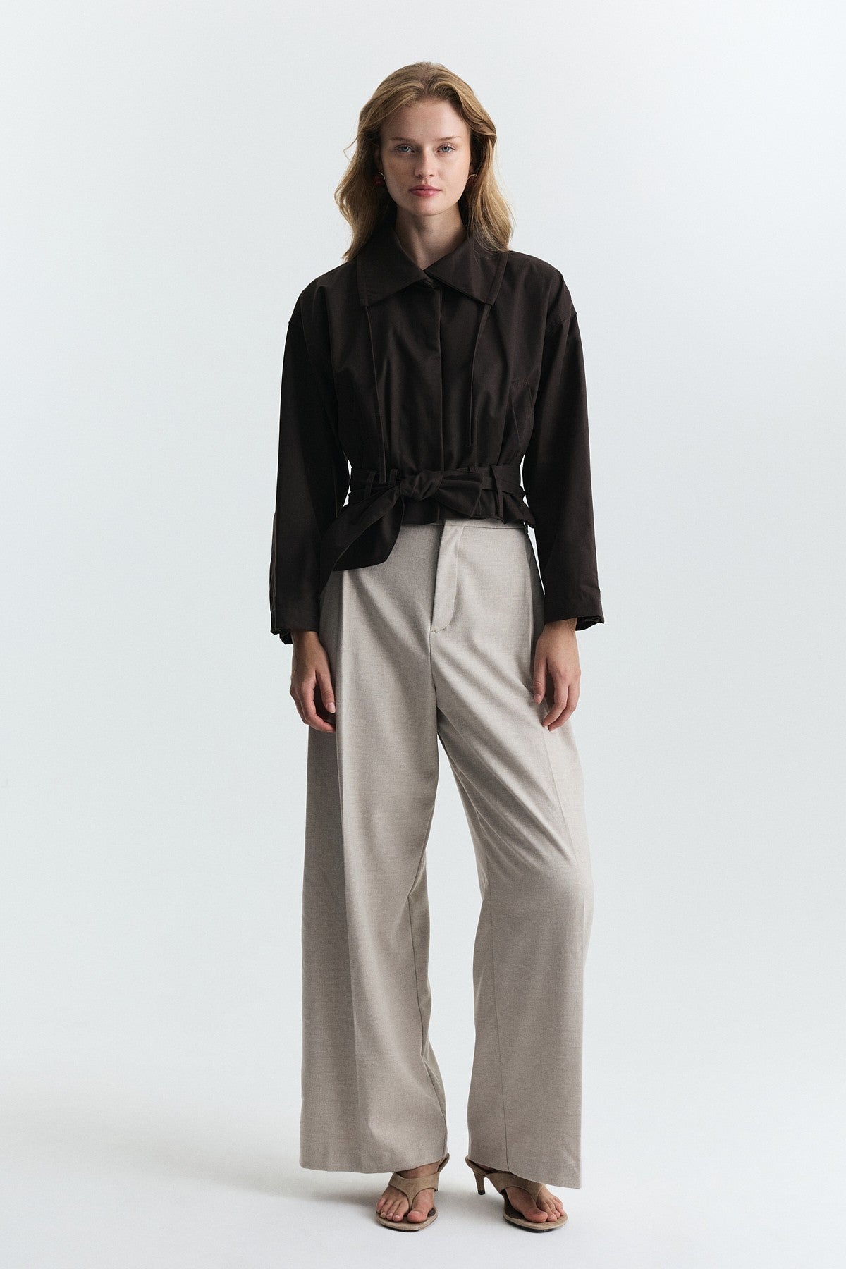 Short Trench Coat with a Belt