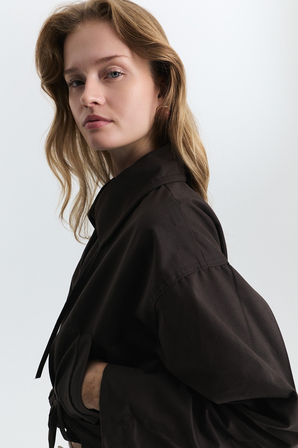 Short Trench Coat with a Belt