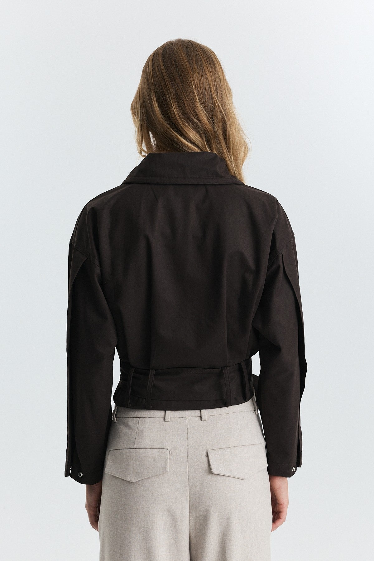 Short Trench Coat with a Belt
