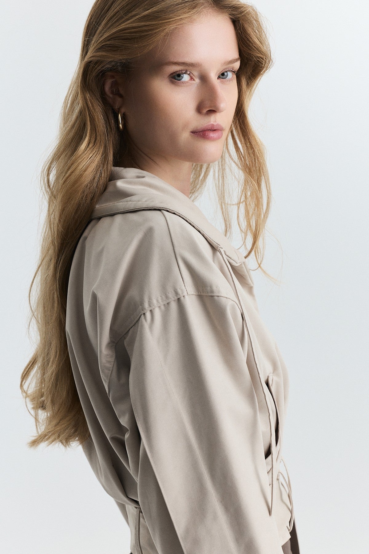 Short Trench Coat with a Belt