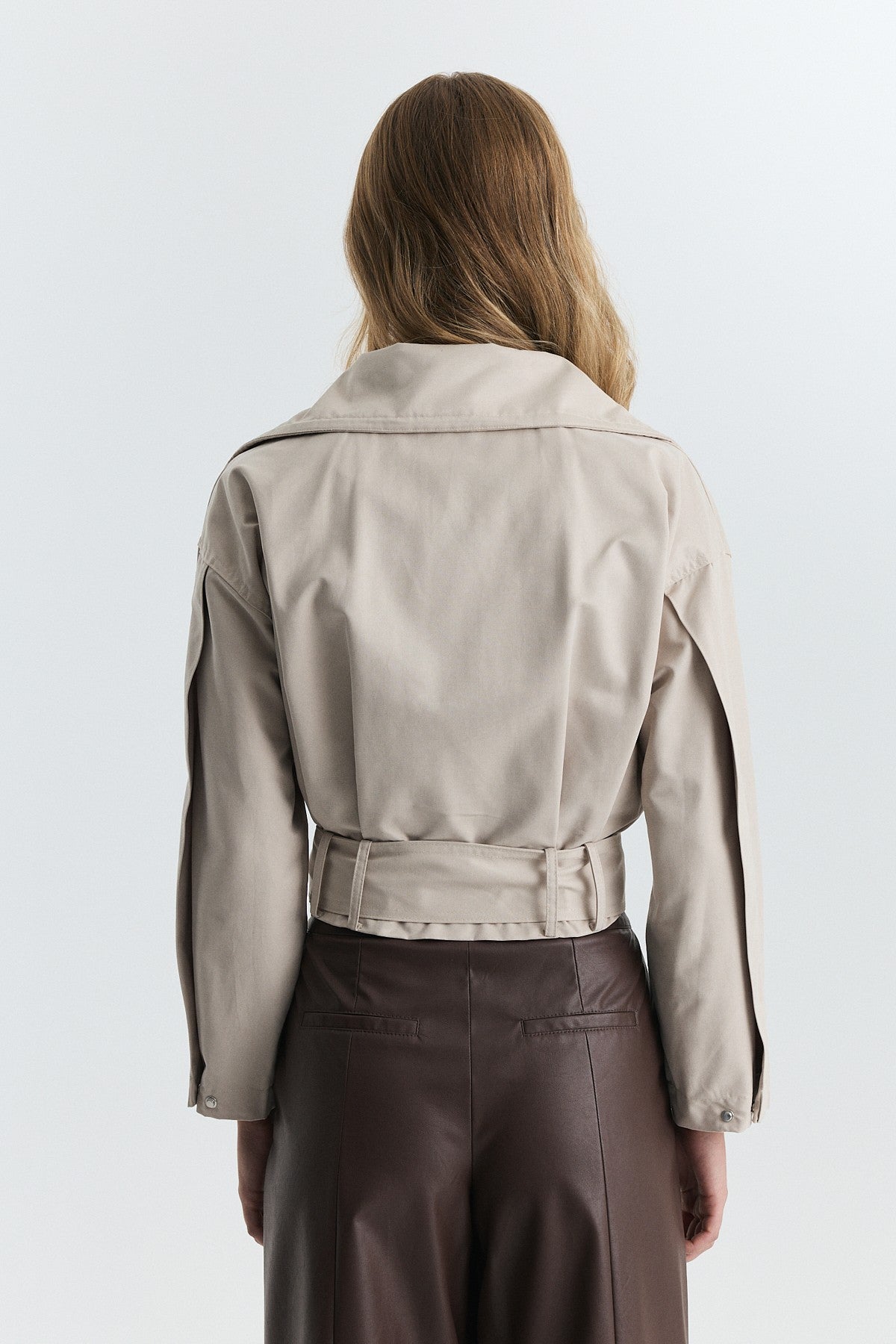 Short Trench Coat with a Belt