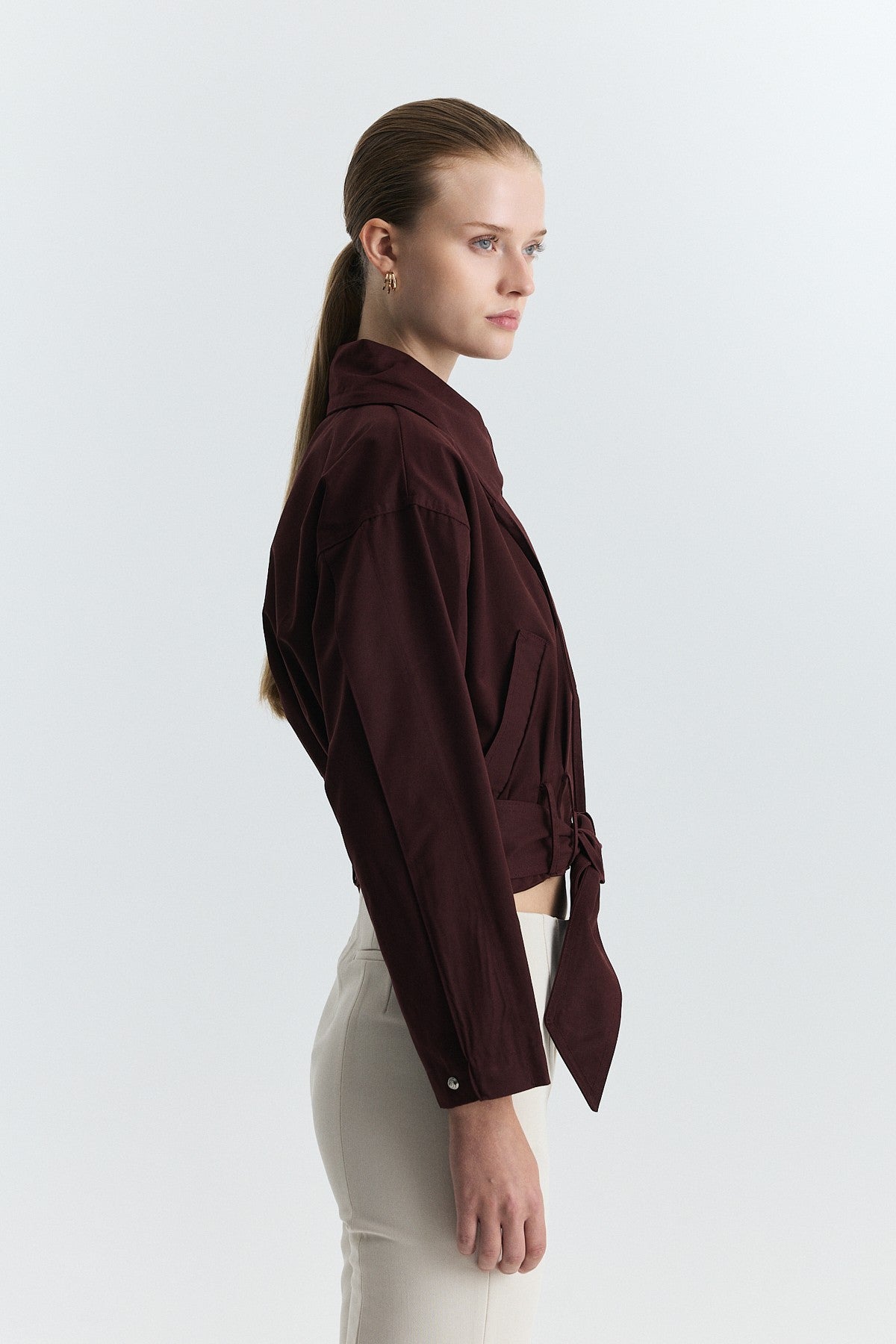 Short Trench Coat with a Belt