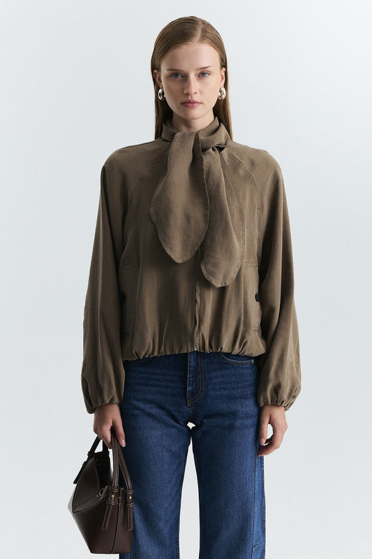 Lyocell-Blend Shawl-Collar Jacket
