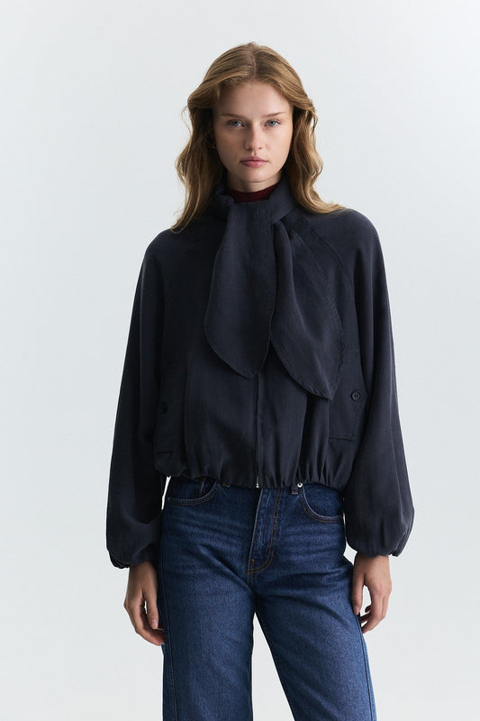 Lyocell-Blend Shawl-Collar Jacket