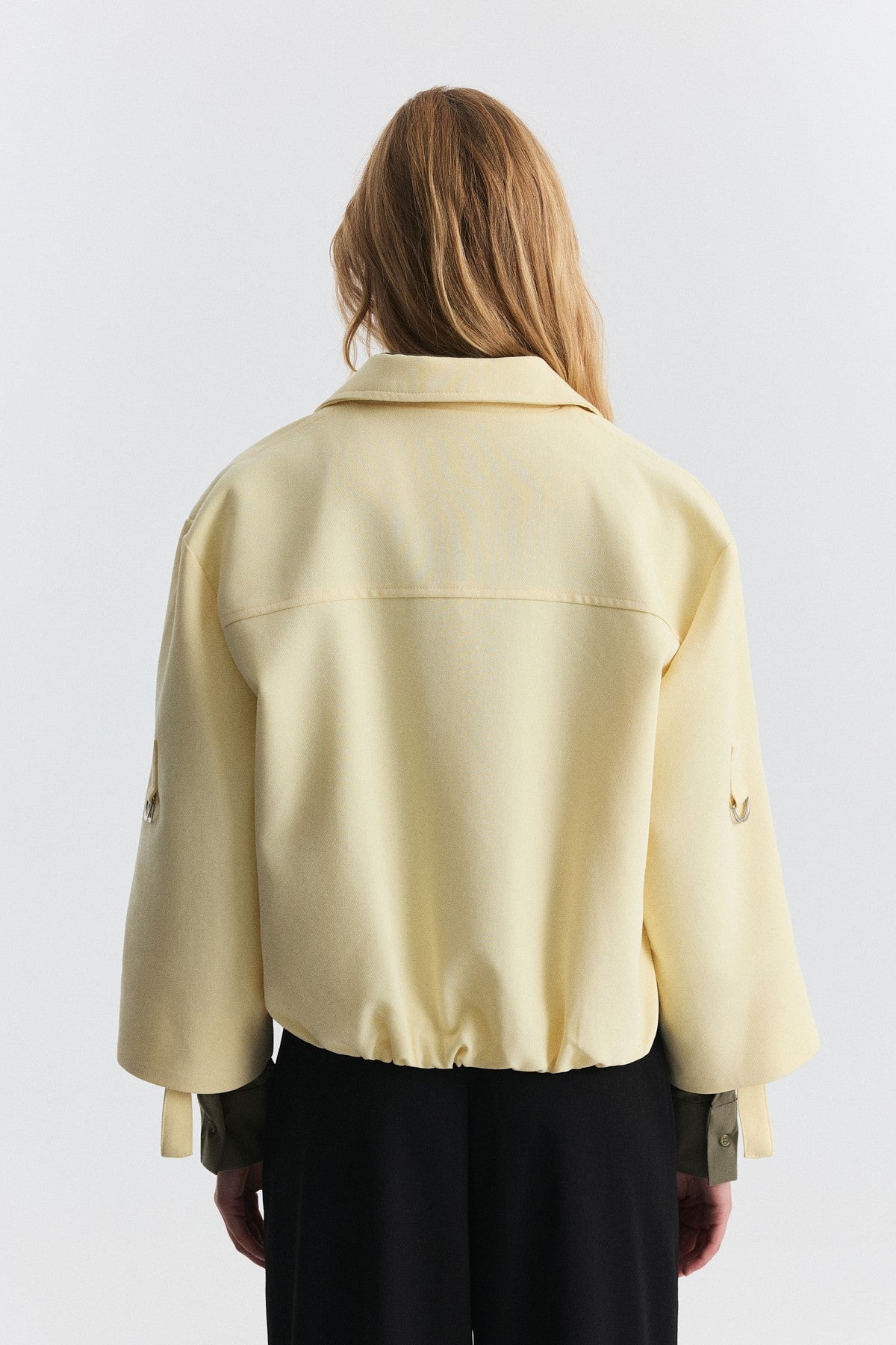 Waist-Elasticated Bomber Jacket