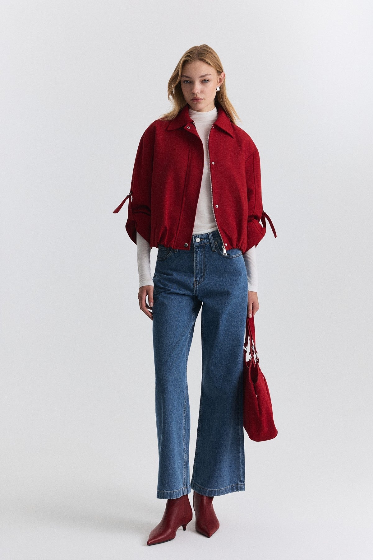 Waist-Elasticated Bomber Jacket
