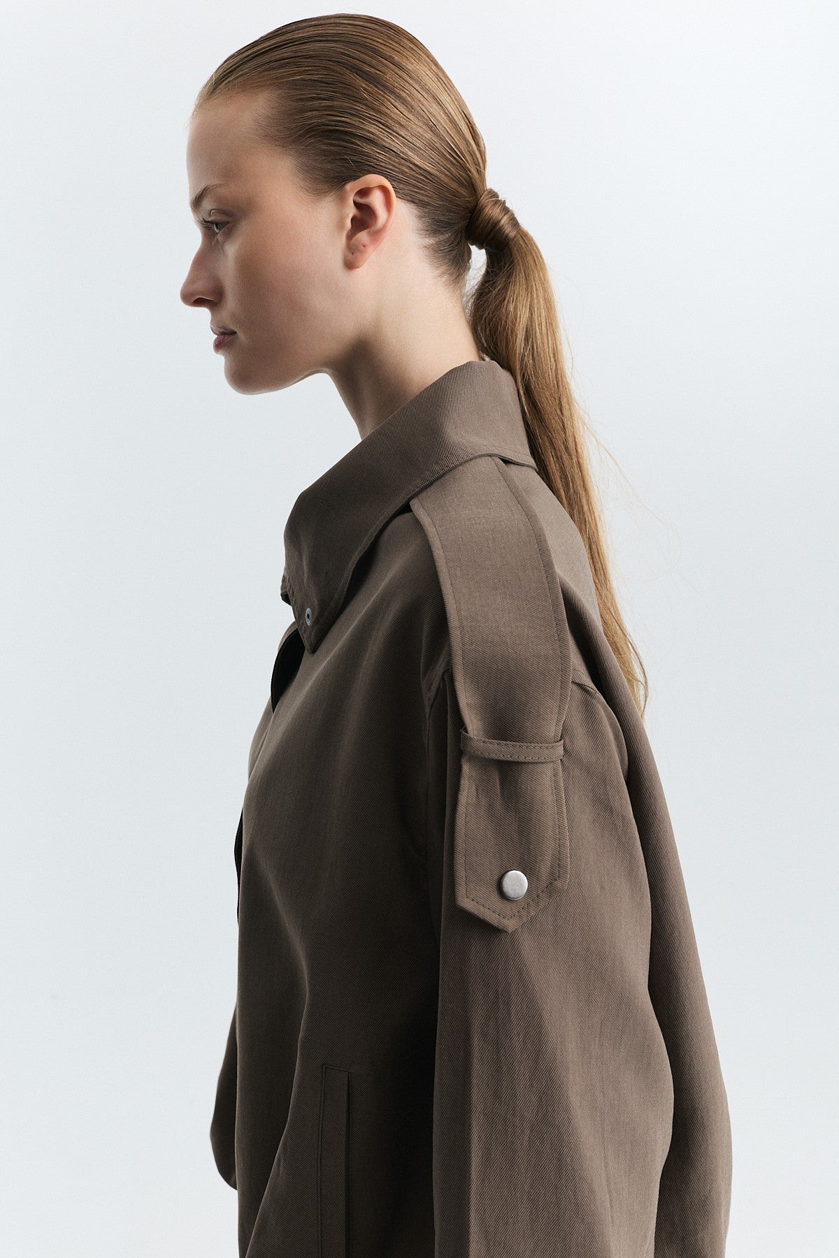 Lyocell-Blend Stand-Up Collar Jacket