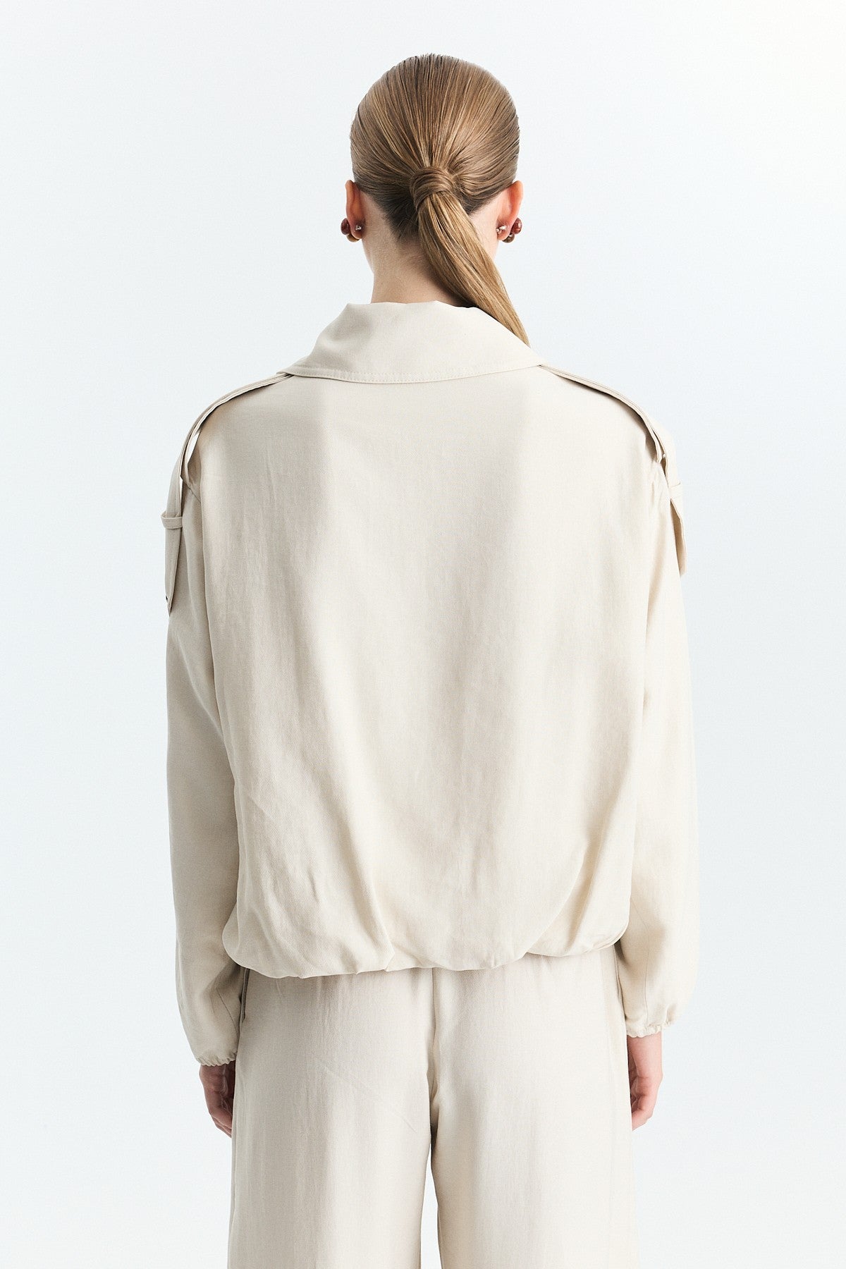 Lyocell-Blend Stand-Up Collar Jacket