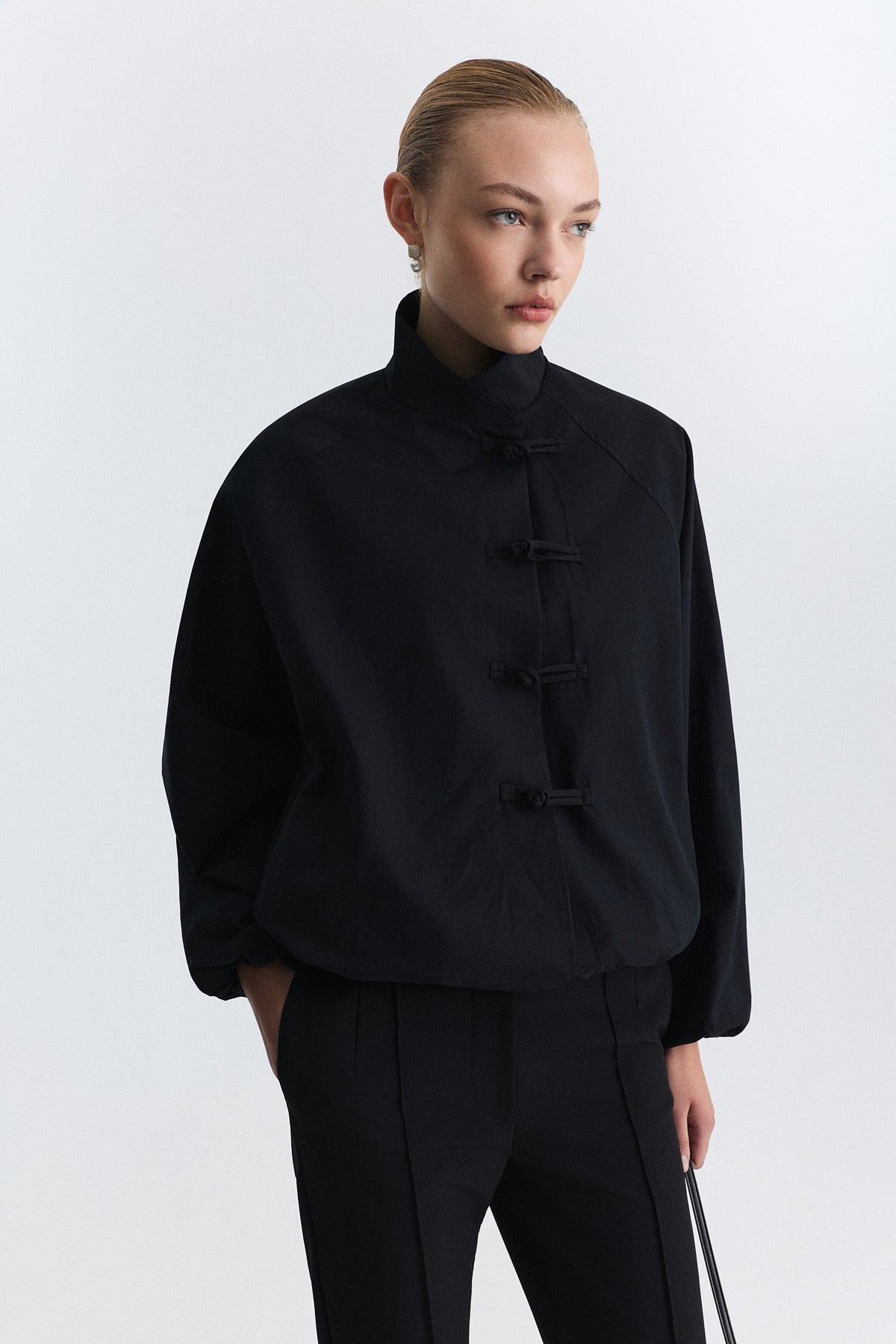 Jacket with Embellished Buttons