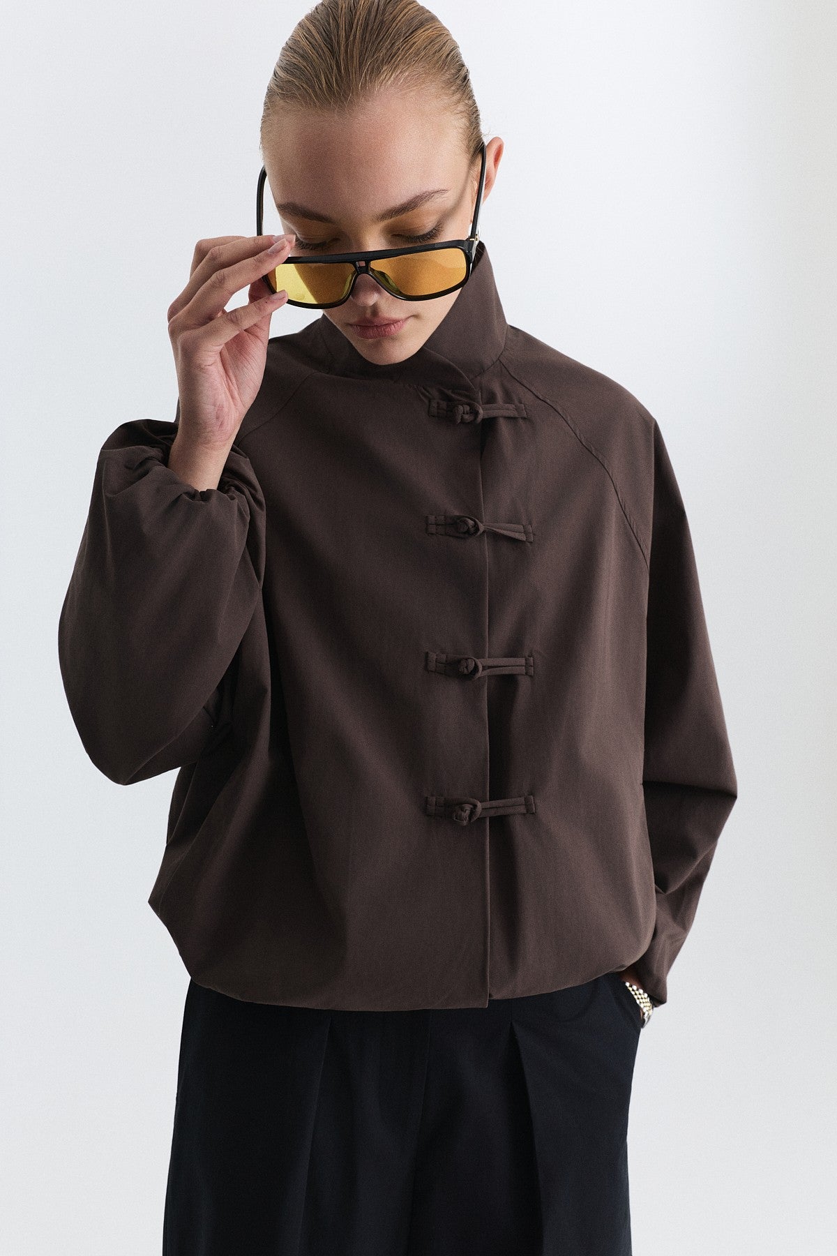 Jacket with Embellished Buttons