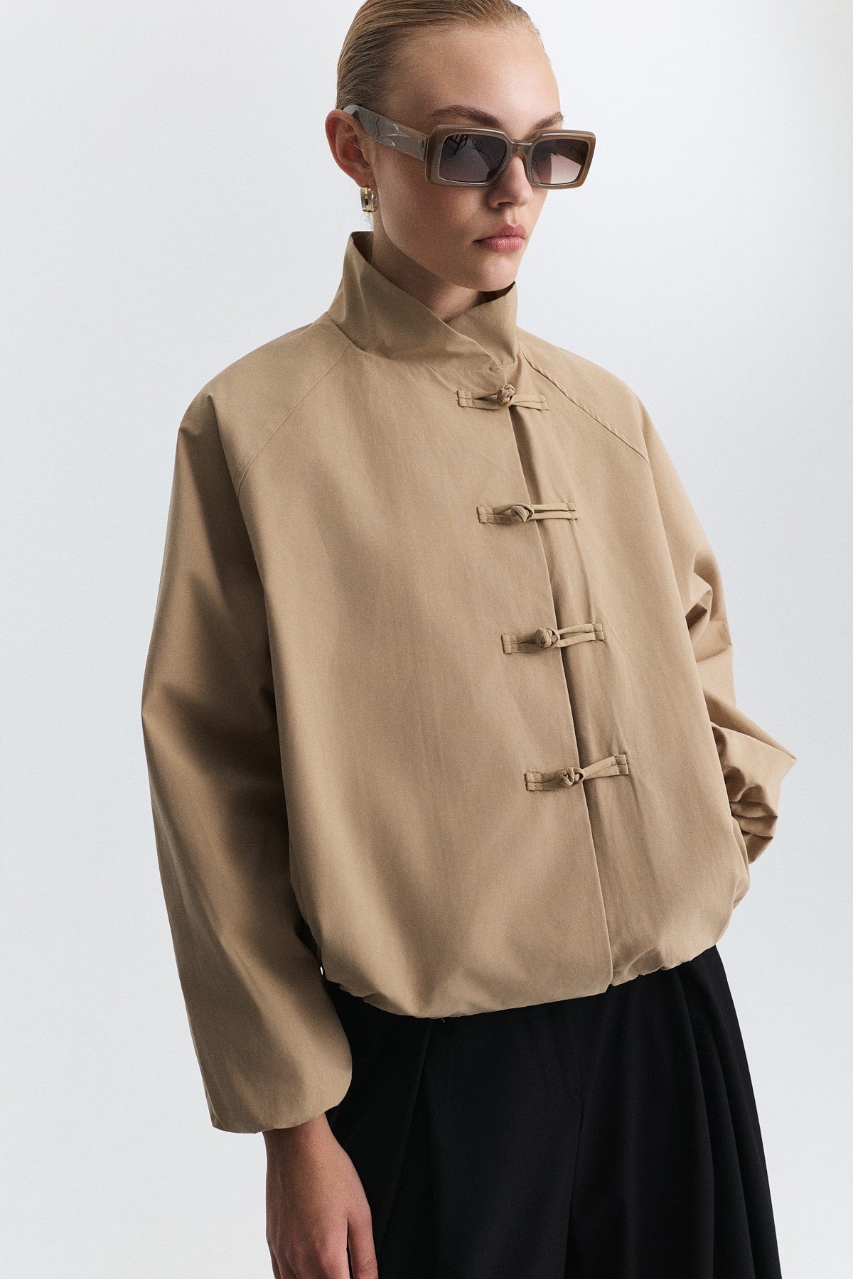 Jacket with Embellished Buttons