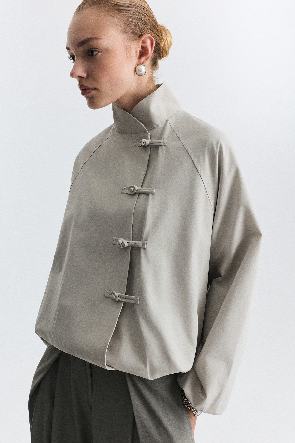 Jacket with Embellished Buttons