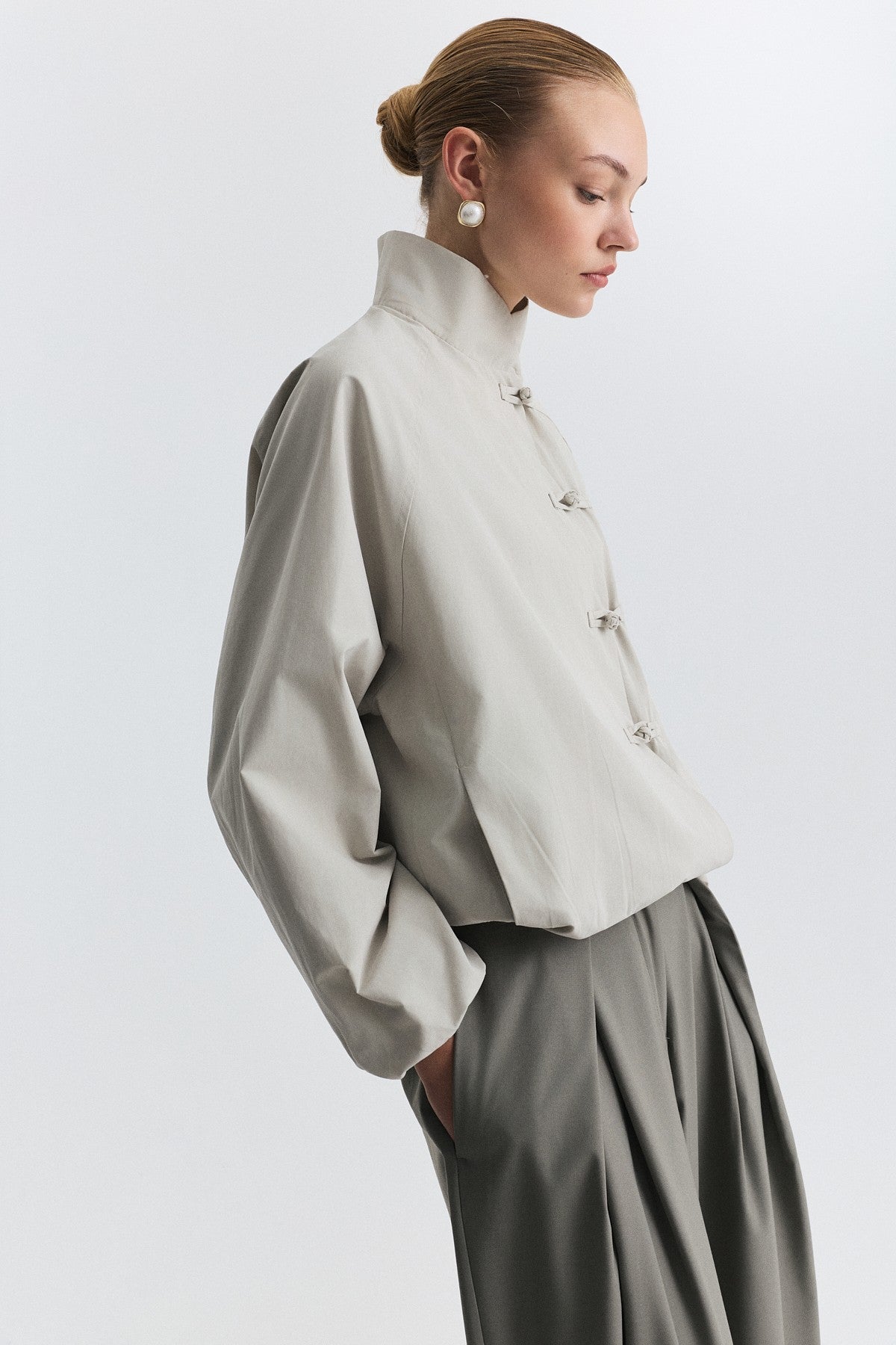 Jacket with Embellished Buttons
