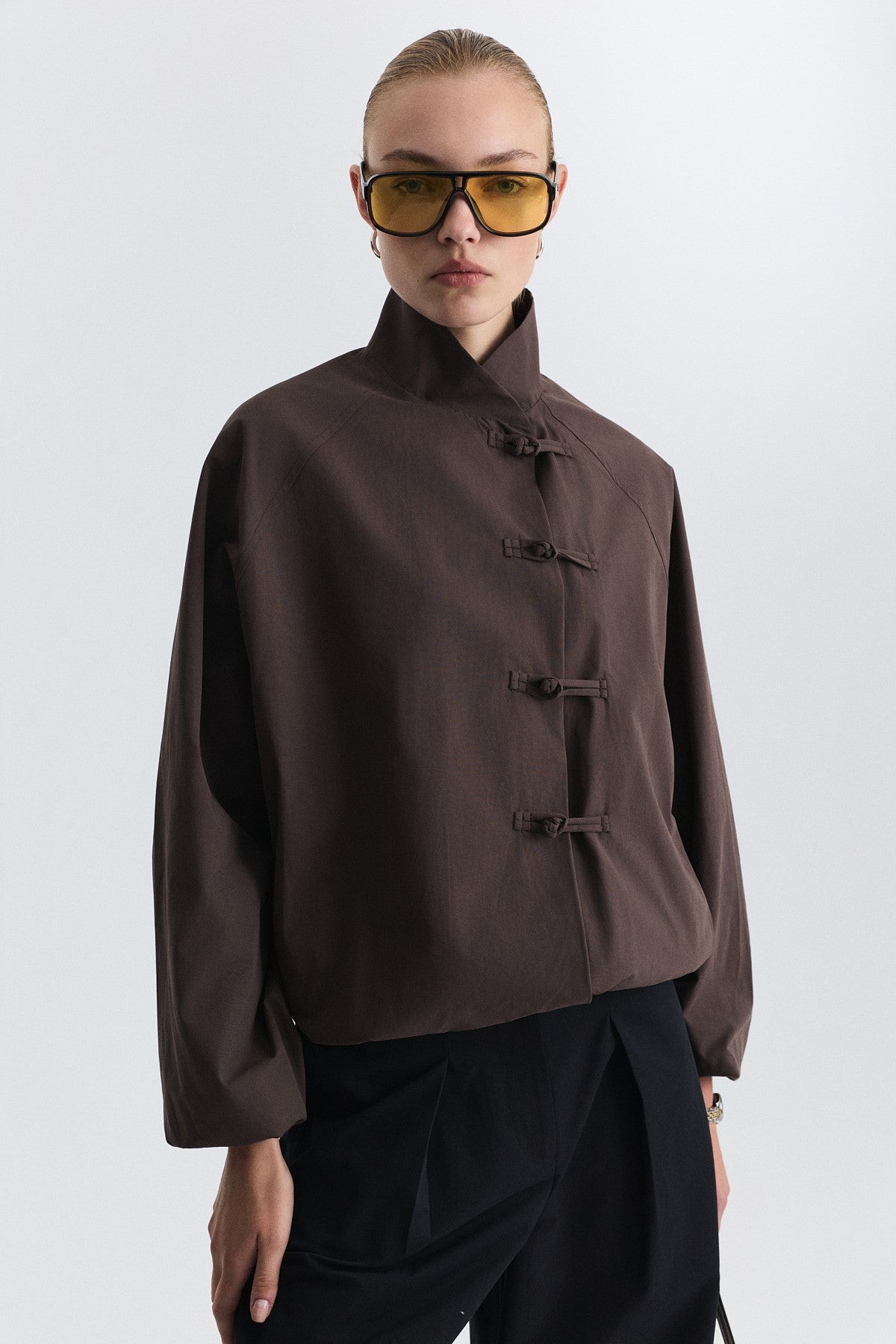 Jacket with Embellished Buttons