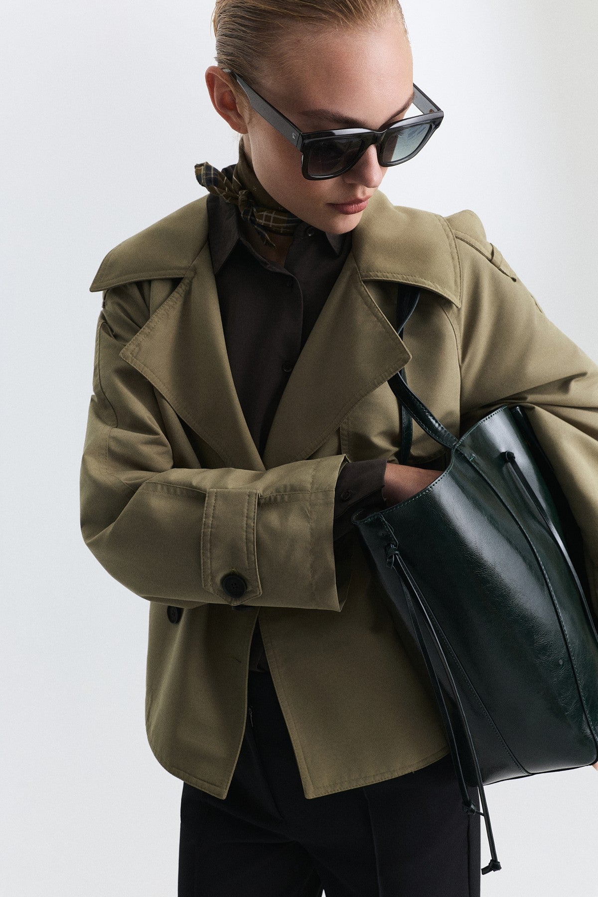 Short Trench Coat with a Belt