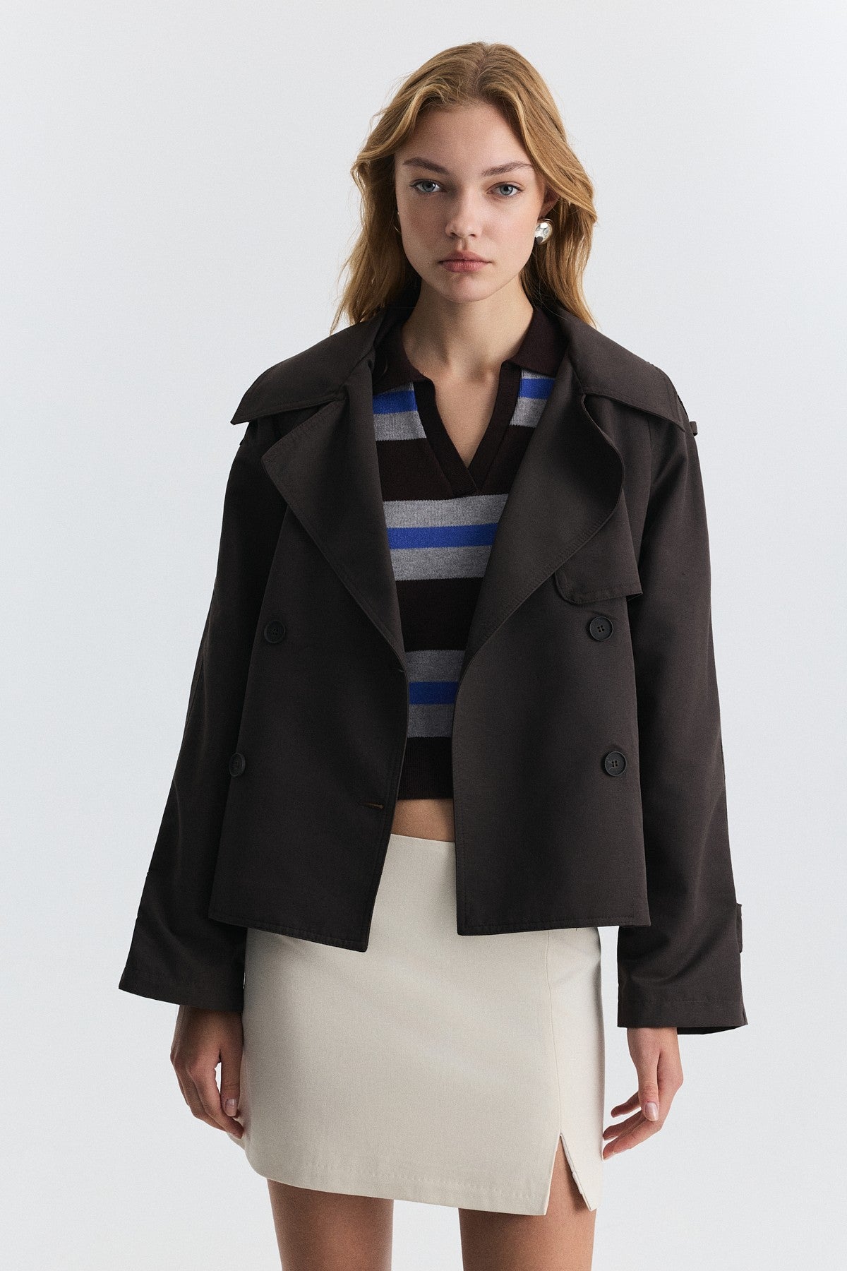 Short Trench Coat with a Belt
