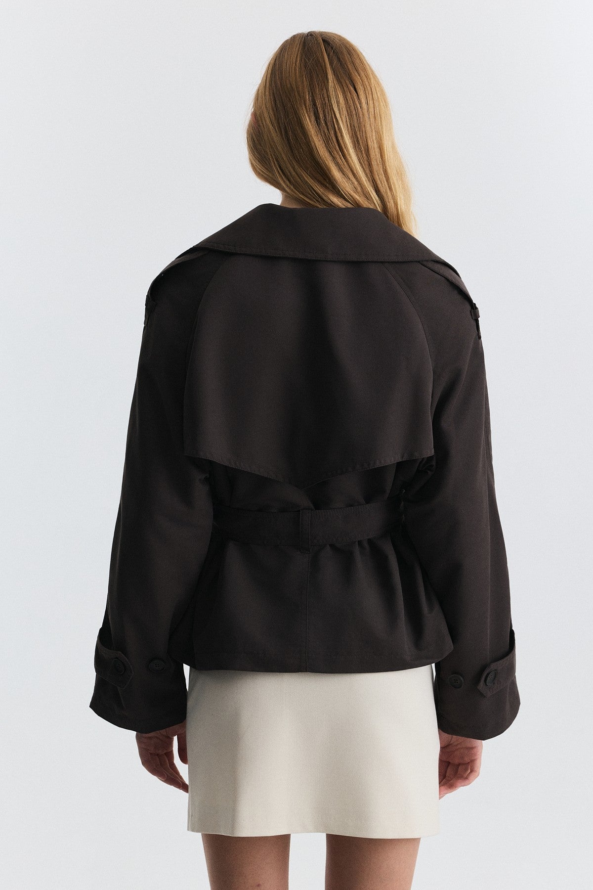Short Trench Coat with a Belt