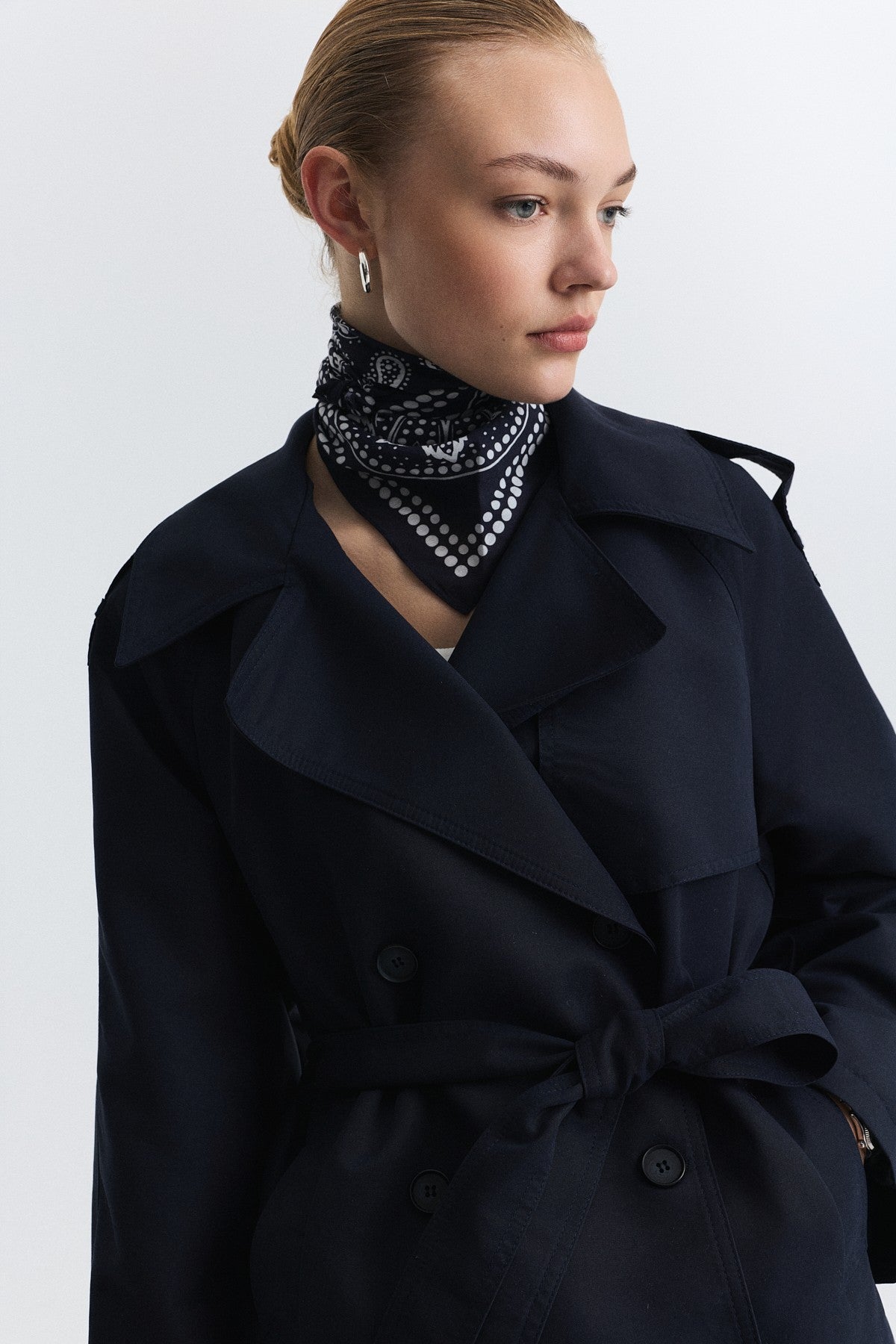 Short Trench Coat with a Belt