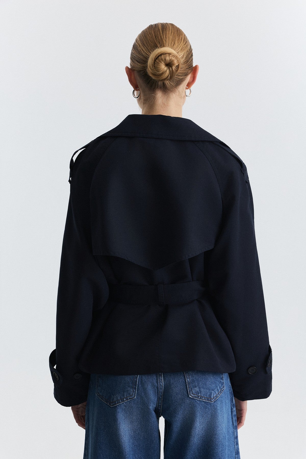 Short Trench Coat with a Belt