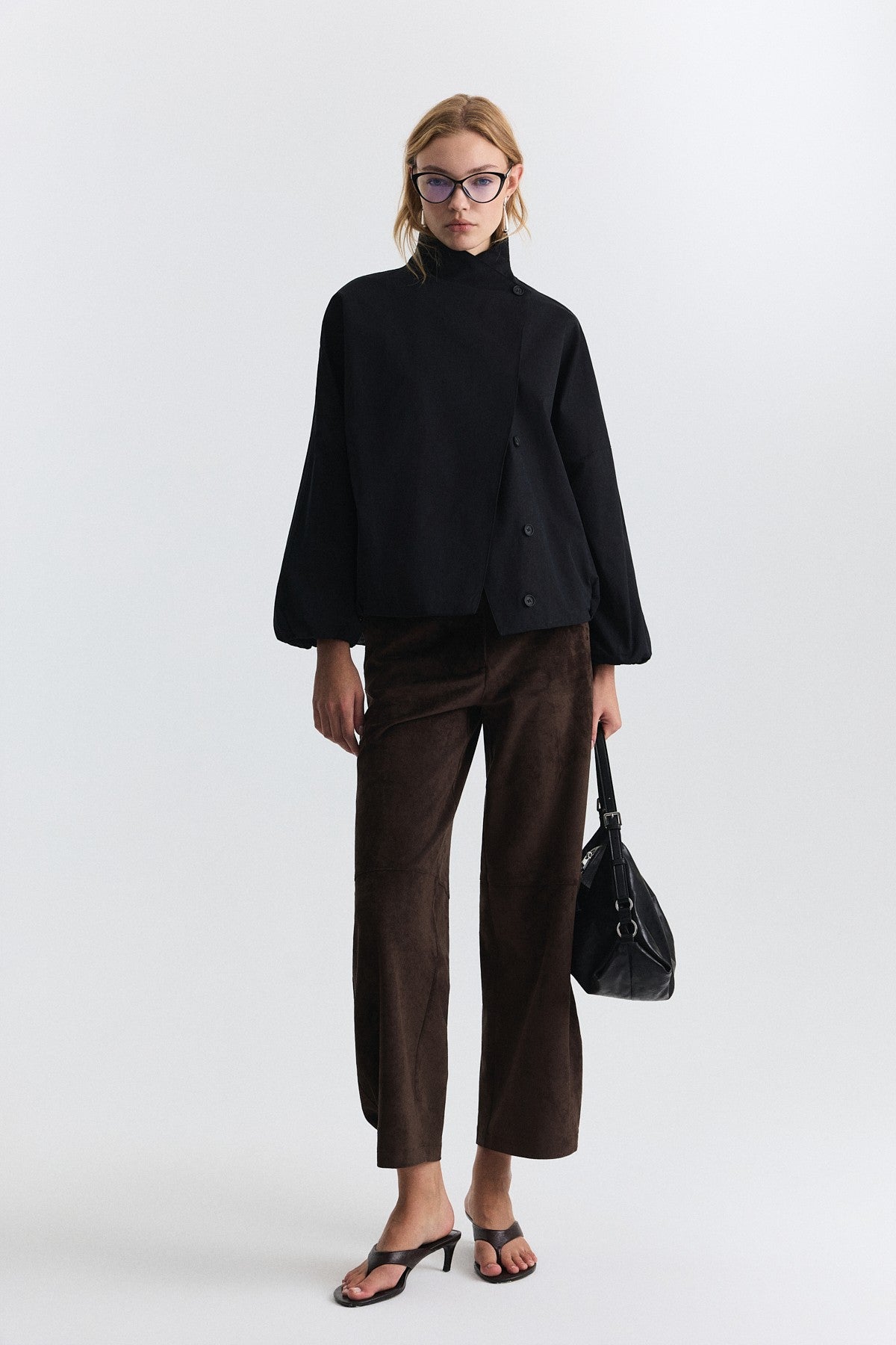 Side-Buttoned Bomber Jacket