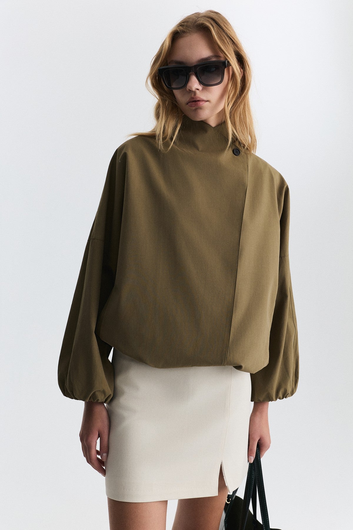 Side-Buttoned Bomber Jacket