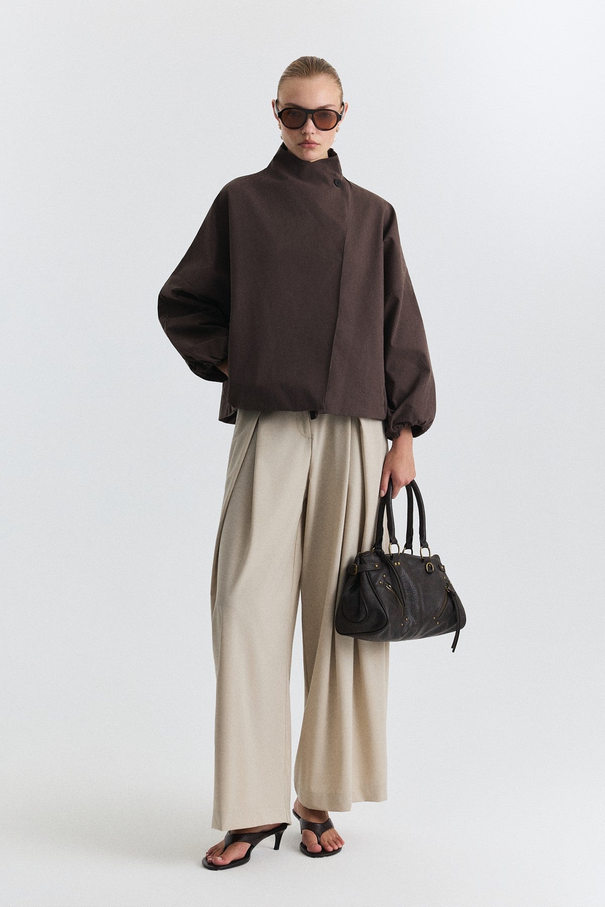 Side-Buttoned Bomber Jacket