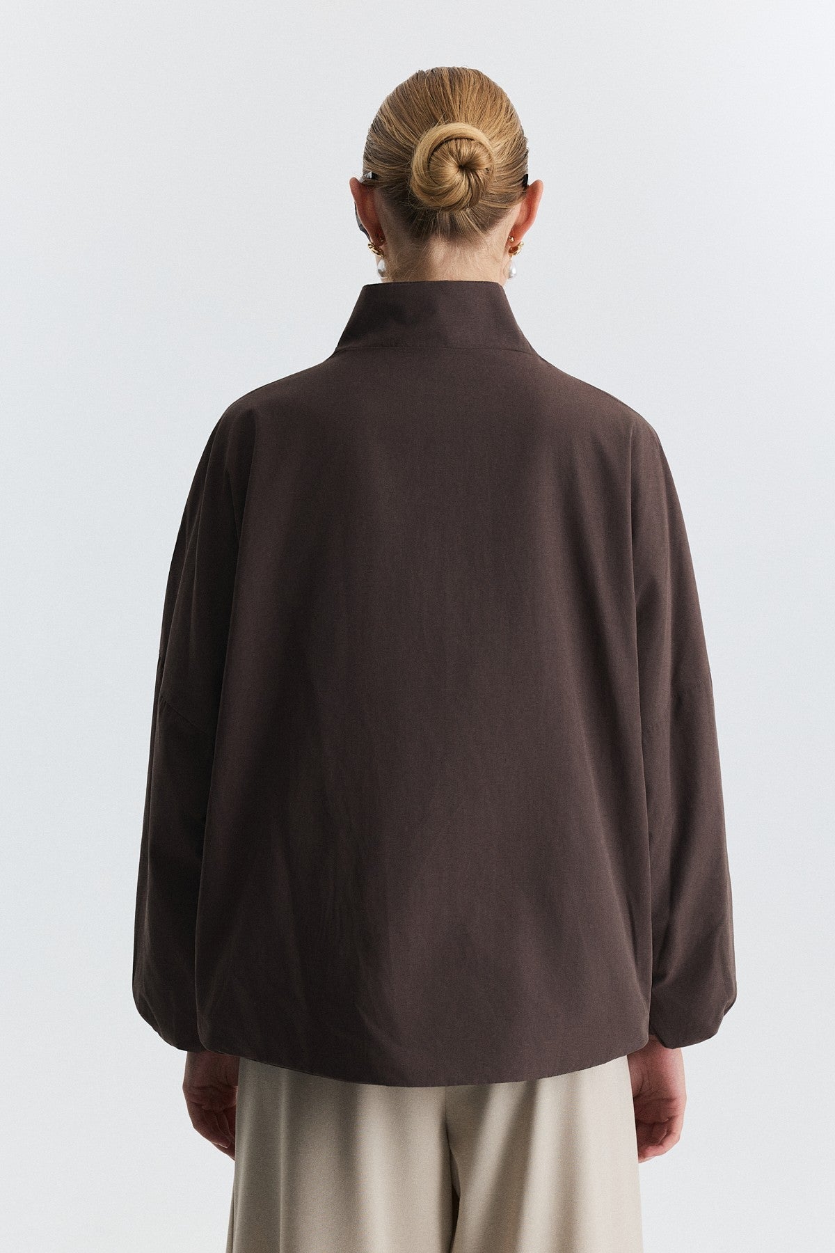 Side-Buttoned Bomber Jacket
