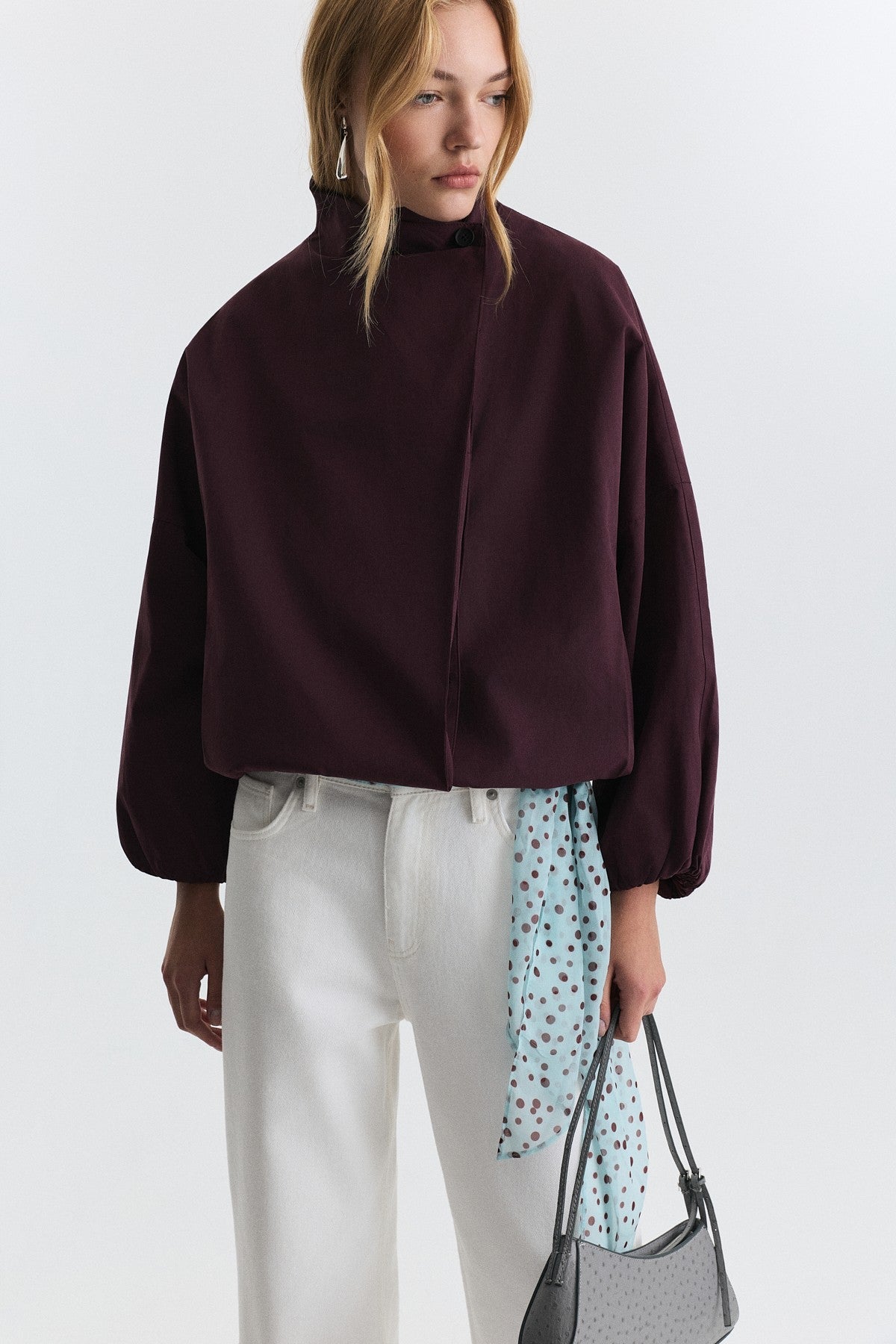 Side-Buttoned Bomber Jacket