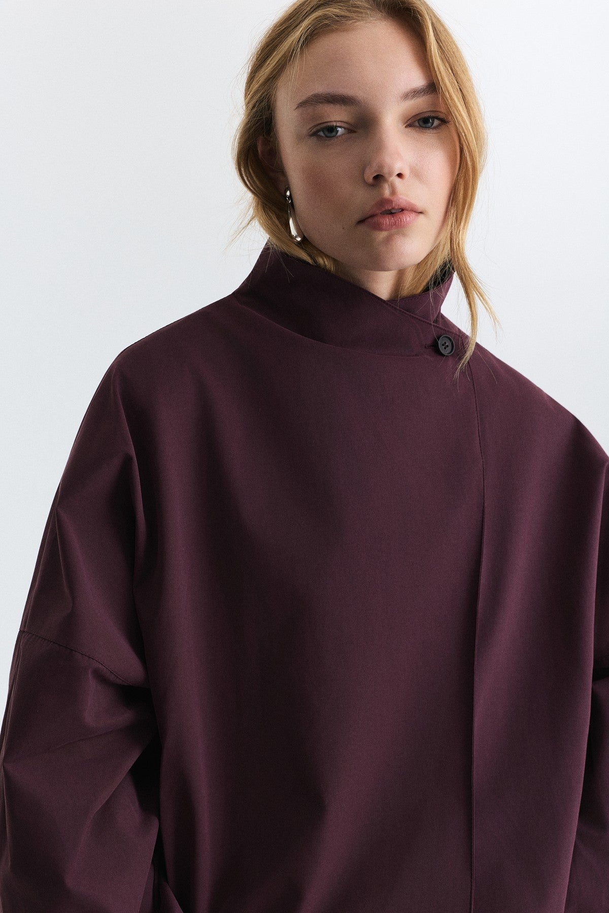 Side-Buttoned Bomber Jacket