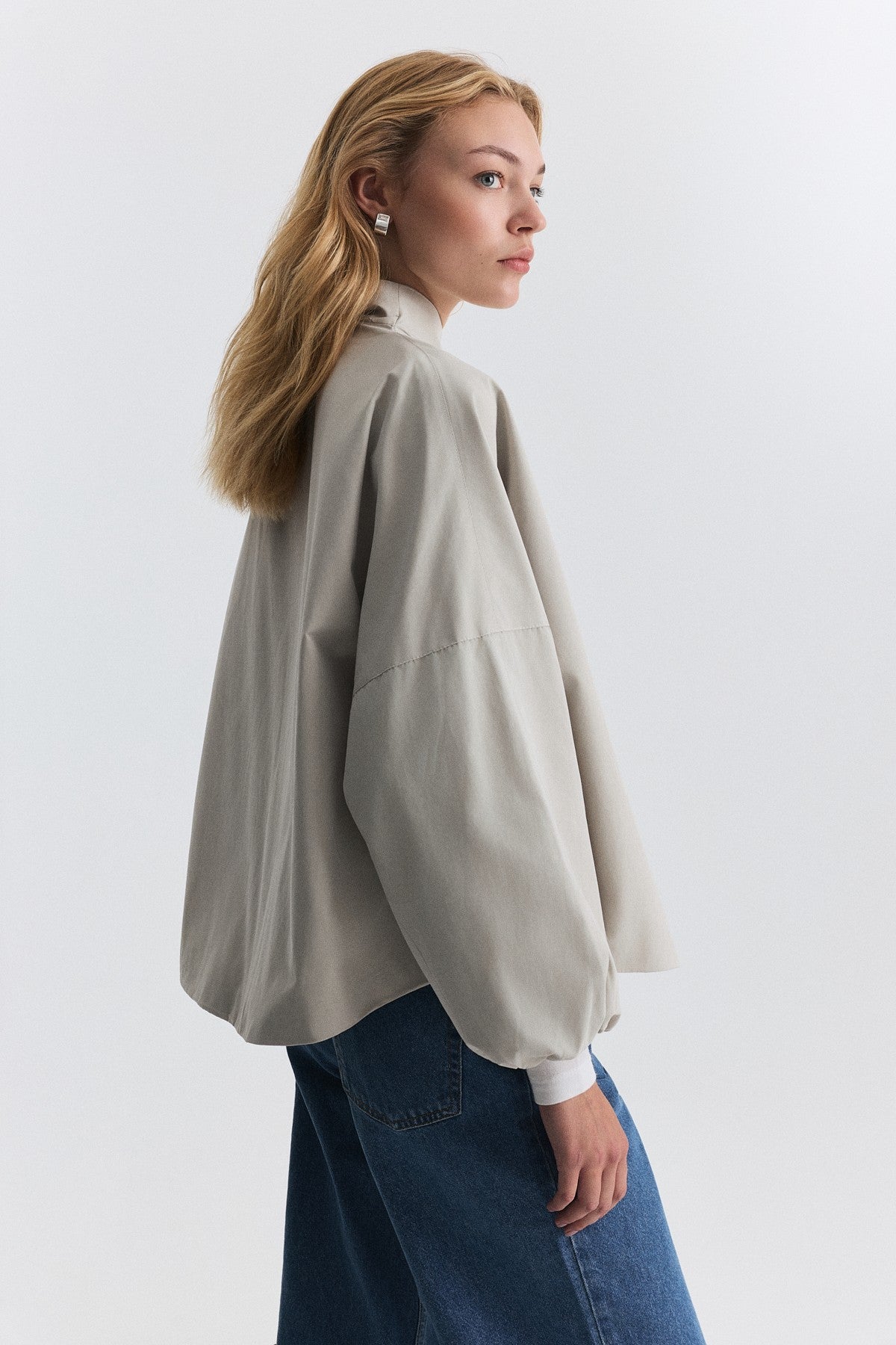 Side-Buttoned Bomber Jacket