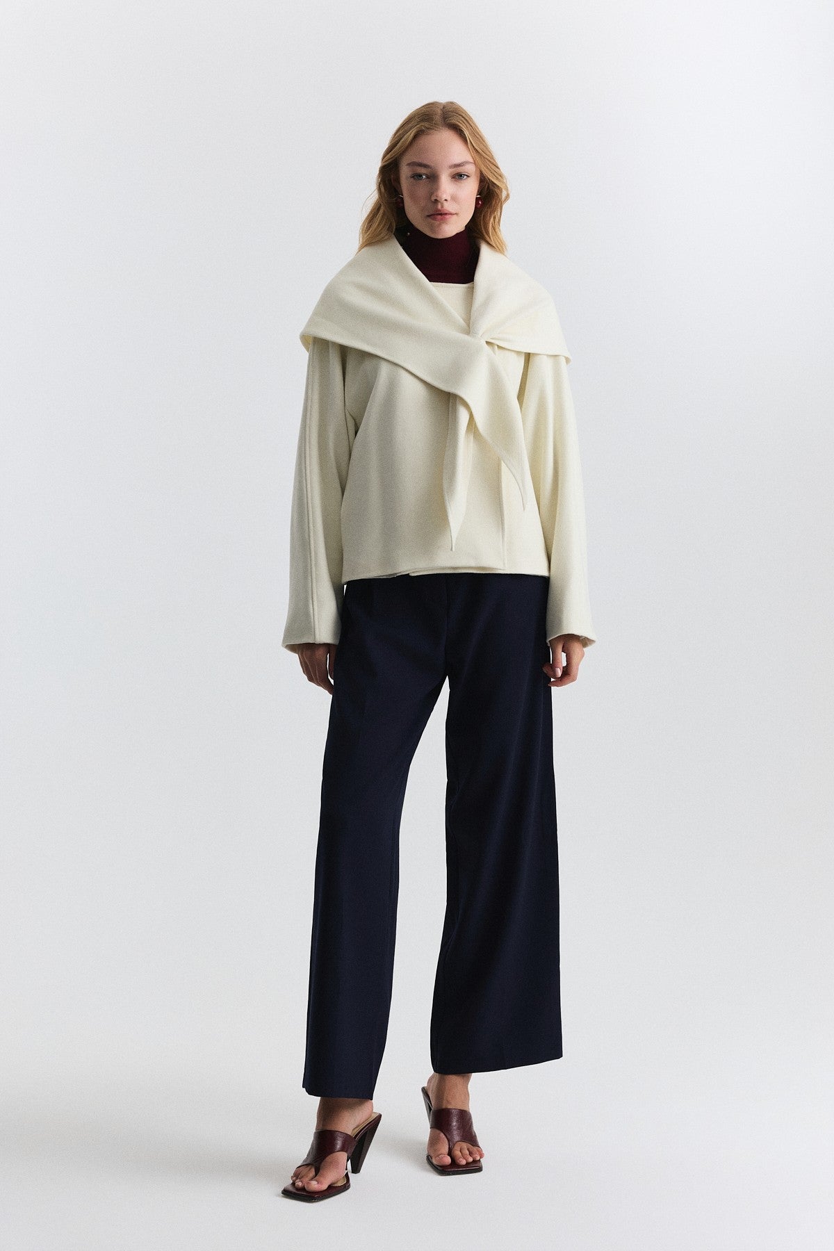 Short Coat with a Scarf