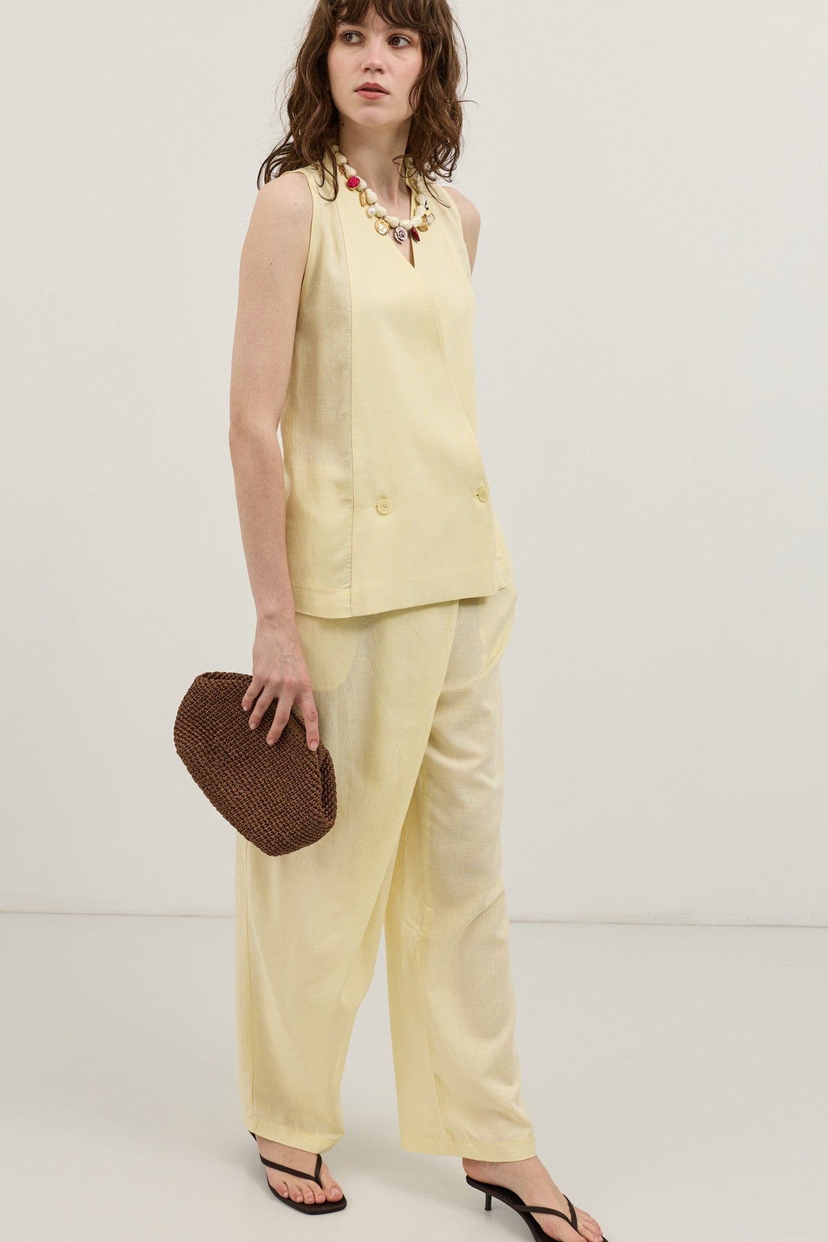 Antioch Linen-Blend Cross-Over Women's Vest
