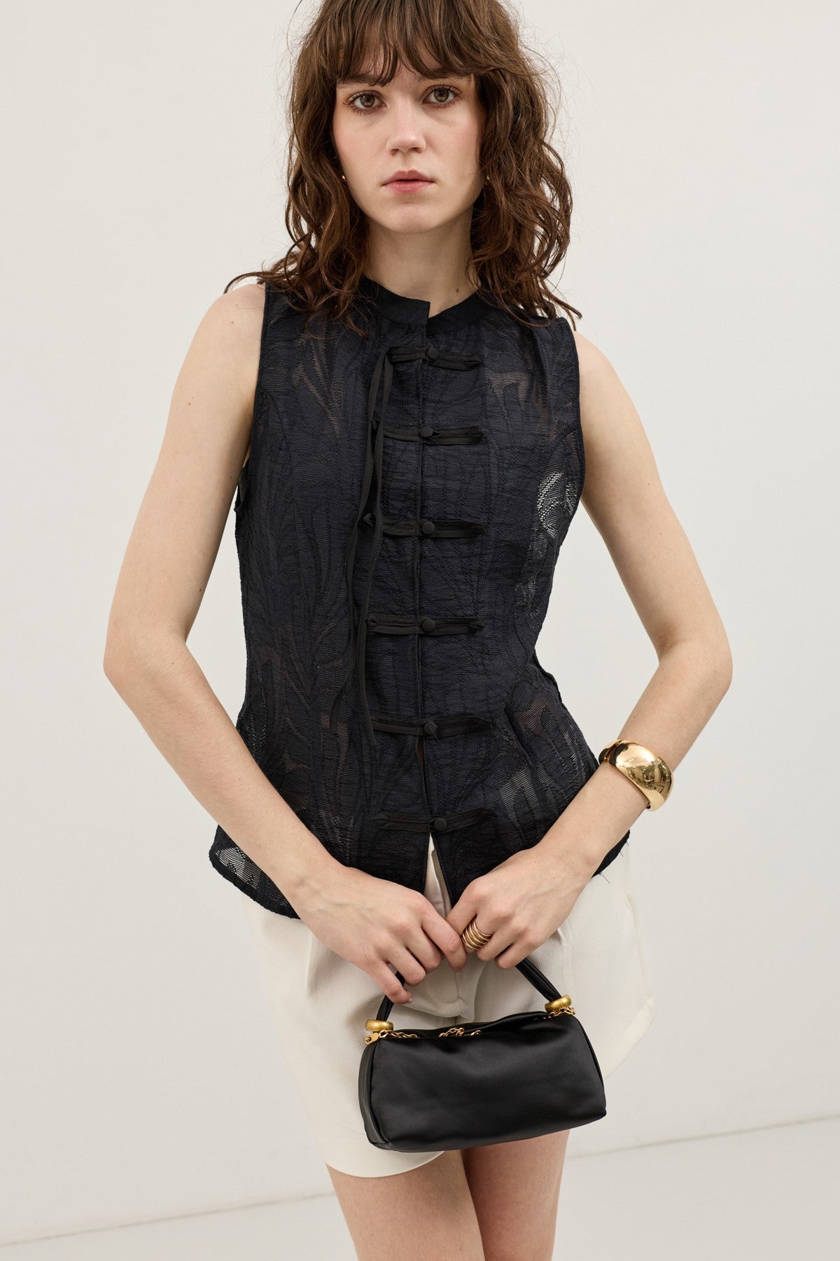 Antioch Embellished Button-Textured Women's Vest